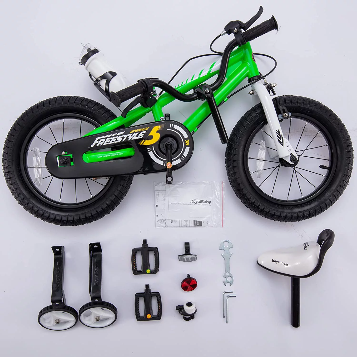 Royalbaby Freestyle 14 In Blue Kids Bike Boys and Girls Bike Two hands brakes - Womvr