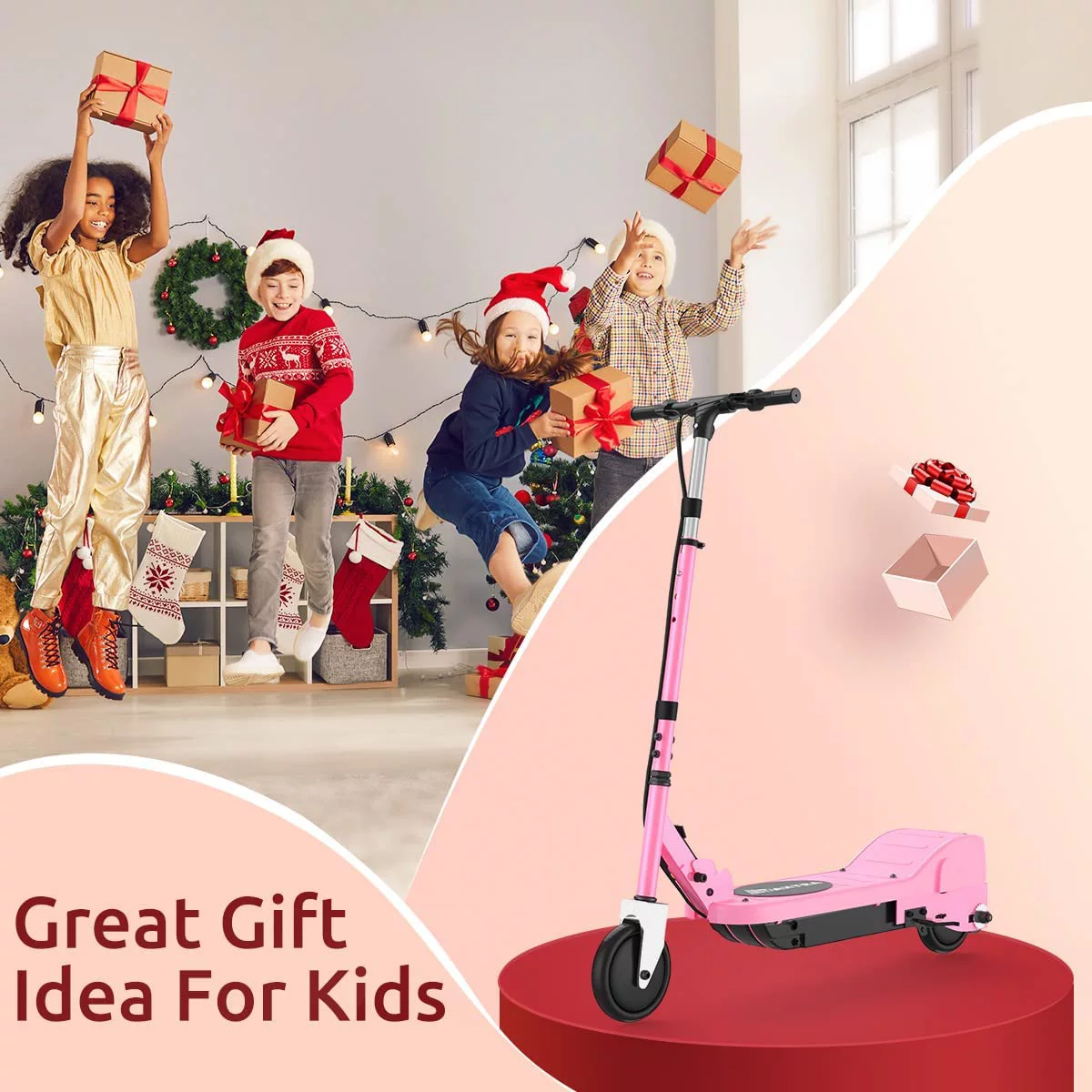 Maxtra Scooters E100 Electric Scooter for Kids Ages 6-12 - Up to 10 Mph, Foldable and Adjustable Handlebar - Womvr
