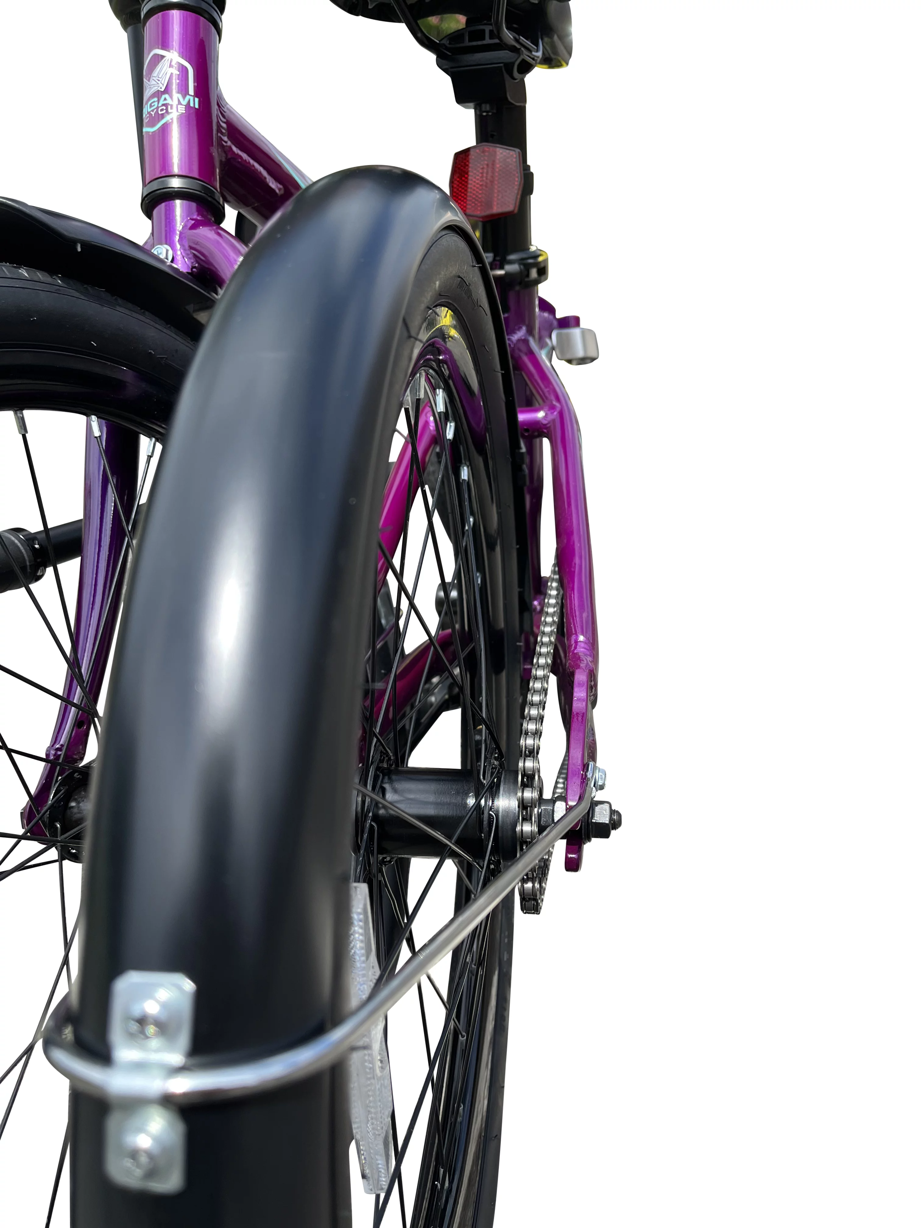 Origami Cobra single-speed lightweight aluminum folding bike in Purple - Womvr