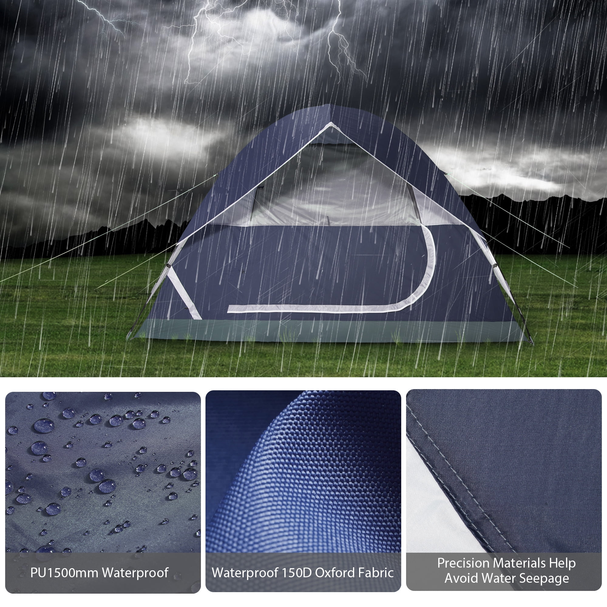 Camel Crown Camping Tent Waterproof 5-6 Person Tent for Camping Outdoor Backpacking Tents Lightweight Dome Tent Windproof Emergency Tent Easy Up Tents with Carry Bag - Womvr