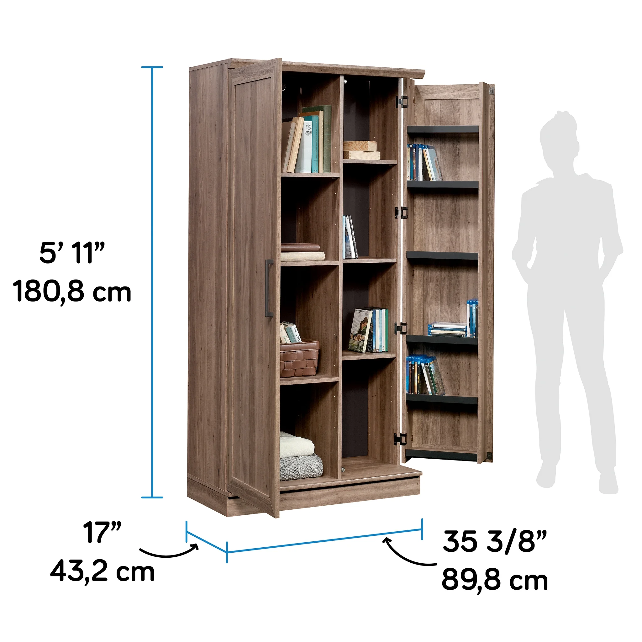 Sauder HomePlus Storage Cabinet, Soft White Finish - Womvr
