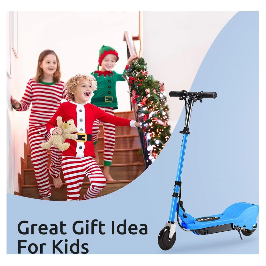 Maxtra Scooters E100 Folding Electric Scooter with Adjustable Handlebar for Kids Ages 6-12, up to 10 MPH, 155 Lbs. Max Load - Womvr