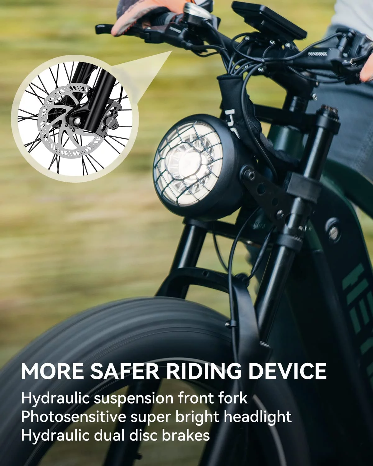 Heybike Brawn Electric Bike for Adults, 750W Fat Tire Ebikes with 48V 18Ah Removable Battery, 26'' Wheel Electric Mountain Bike, Hydraulic Front Fork Electric Bicycles - Womvr