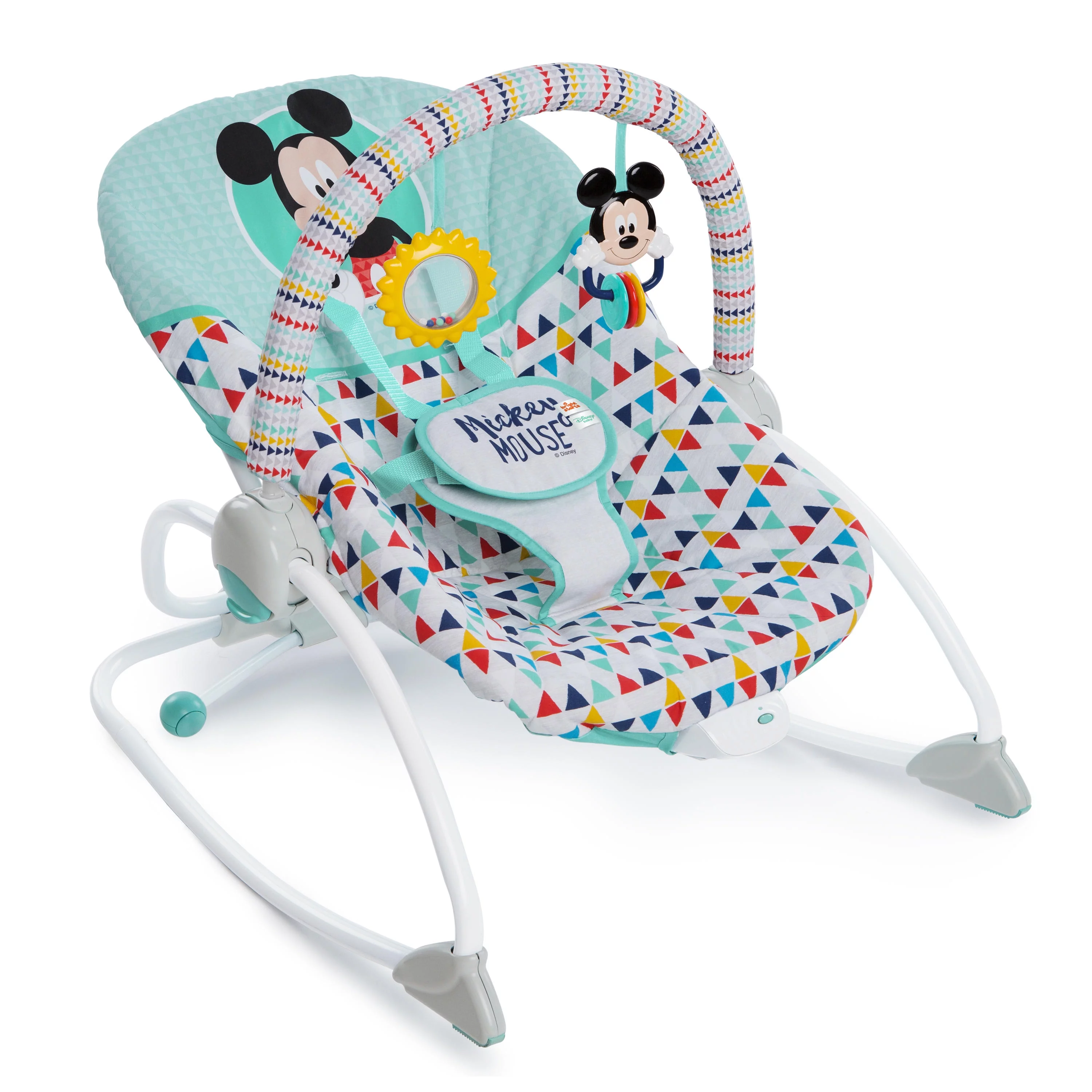 Disney Baby 2-in-1 Slip Resistant Vibrating Infant & Toddler Baby Rocker Chair, Mickey Mouse by Bright Starts - Womvr