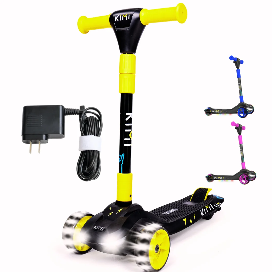 Kimi Kids 3-Wheel Electric Scooter, Ages 2-9, 5Mph, Lights, 10 Miles Range - Womvr