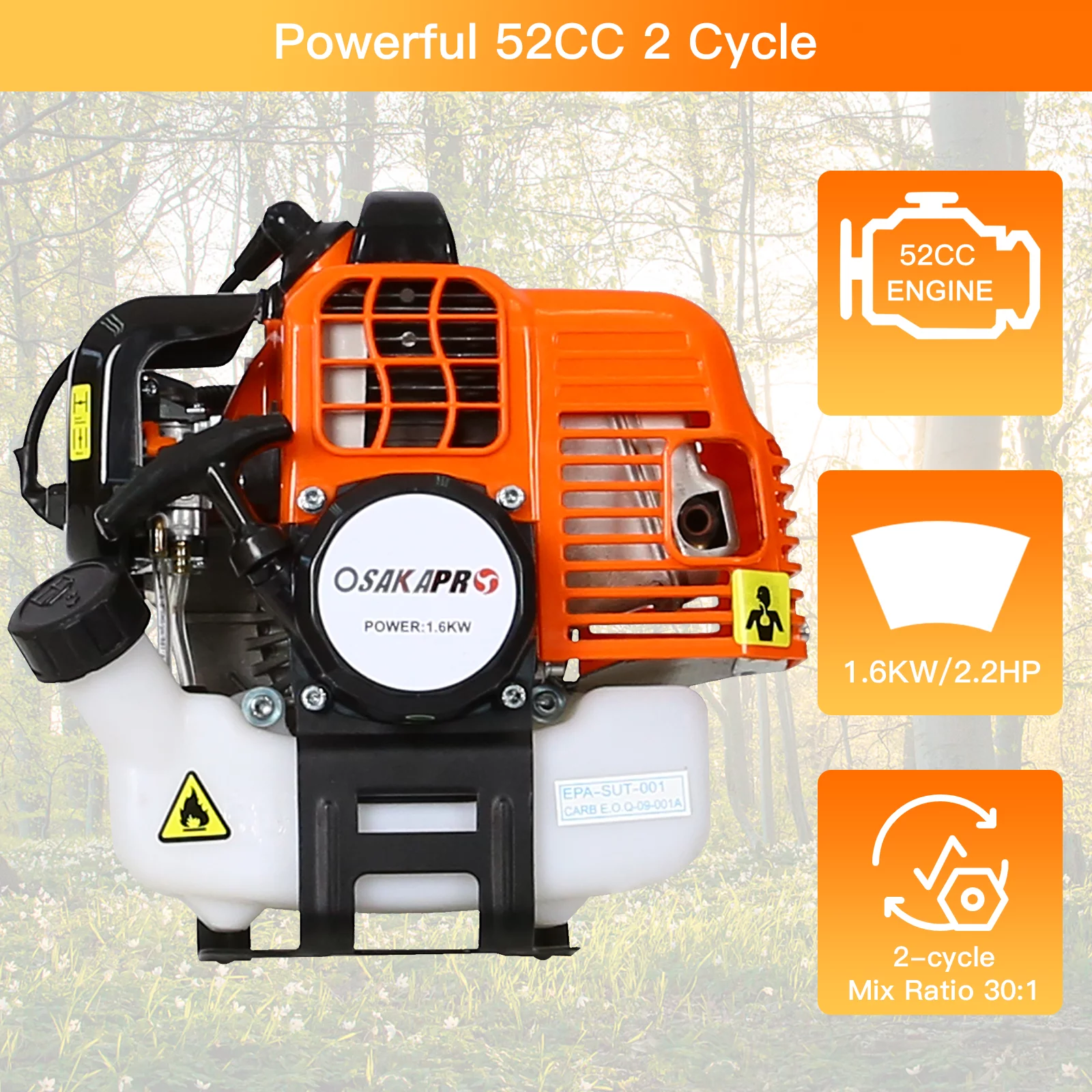 4 in 1 Weed Eater Grass Trimmer, Multi-Functional String Trimmer with Gas Pole Saw, Hedge Trimmer, Weed Trimmer, and Brush Cutter, Weed Eater for Patio Garden Lawn, 33CC 2-Cycle - Womvr