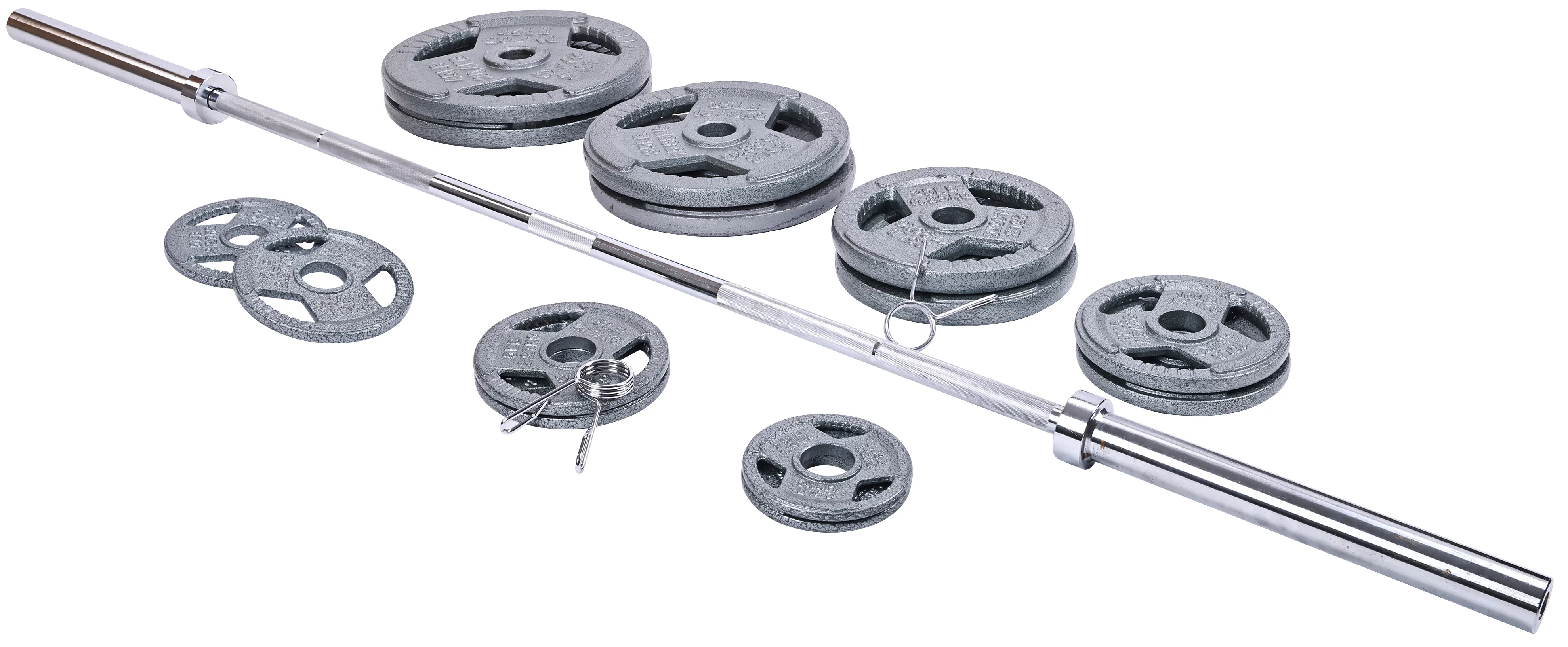 BalanceFrom Cast Iron Olympic Weight Including 7FT Olympic Barbell and Clips, 300-Pound Set (255 Pounds Plates + 45 Pounds Barbell), Multiple Packages - Womvr