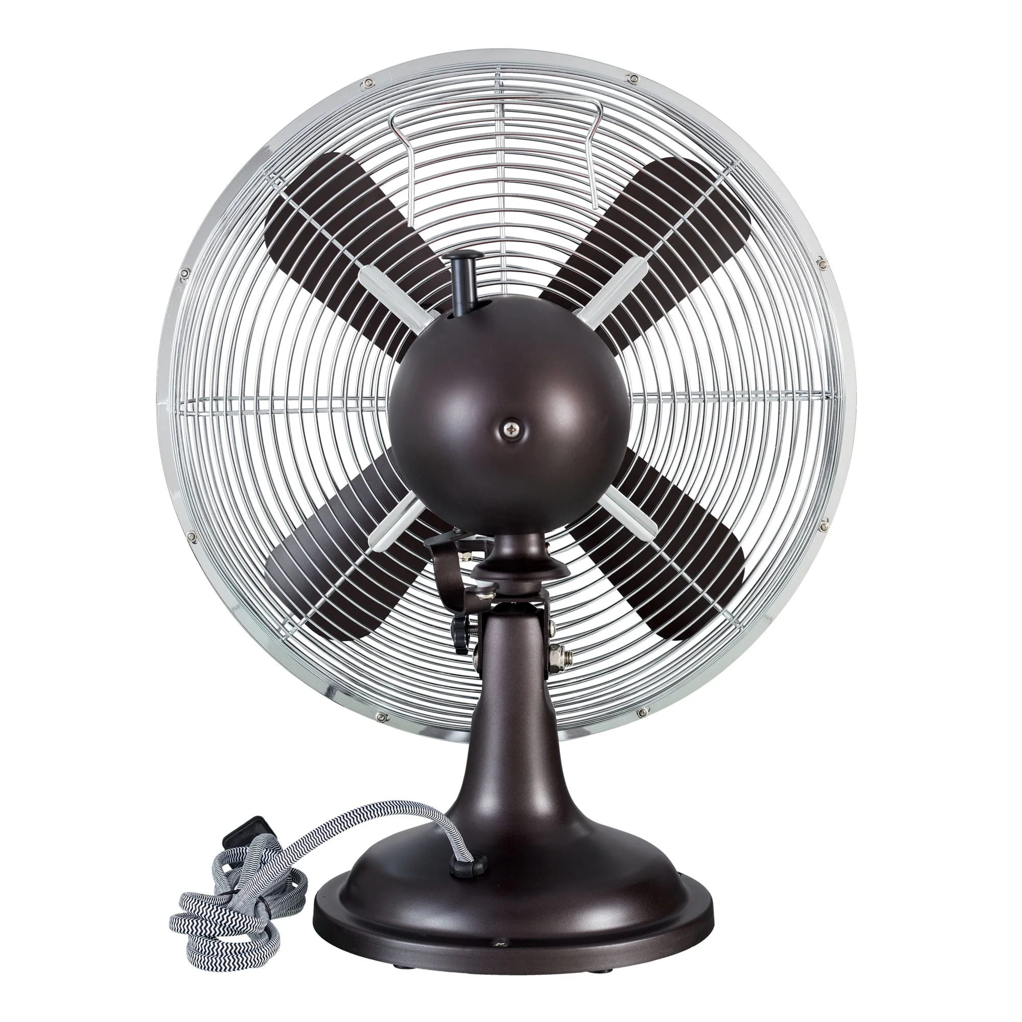 Better Homes & Gardens New 12 inch Retro 3-Speed Metal Tilted-Head Oscillation Table Fan Gold - Womvr