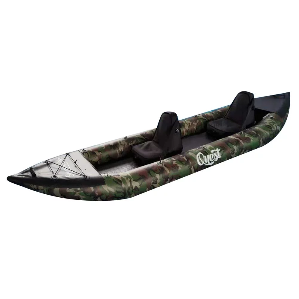 SereneLife 2 Person Inflatable Kayak Double Kayak W/ Aluminum Paddles, Repair Kit Lightweight, Camo - Womvr