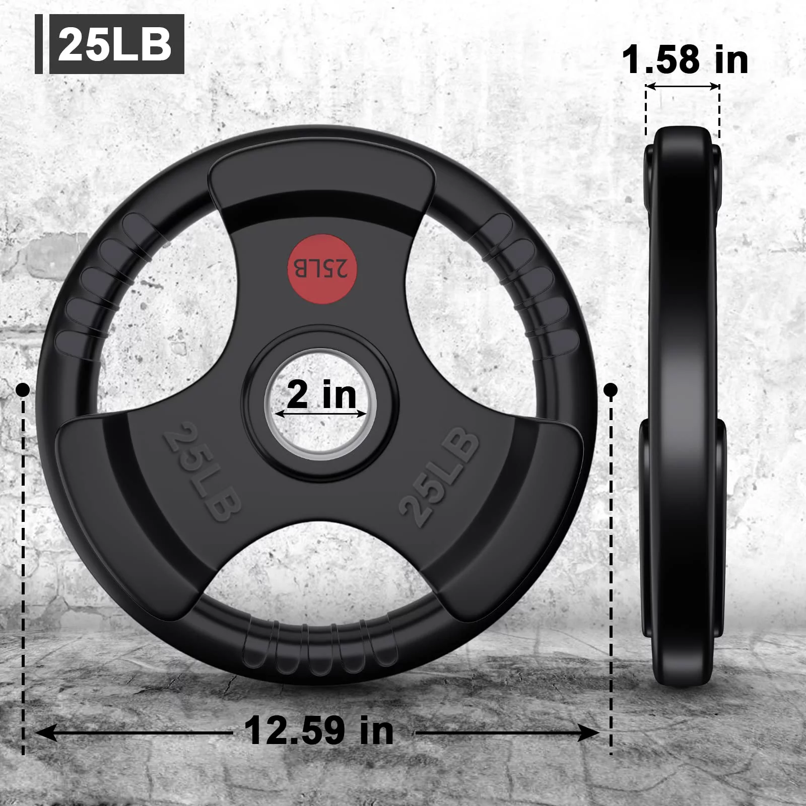 GIKPAL 90lbs Weight Plates 2 Inch Rubber Coated Olympic Weight Plate for Weightlifting in Home Gym, Solid Cast Iron Bumper Plates for Barbell - Womvr