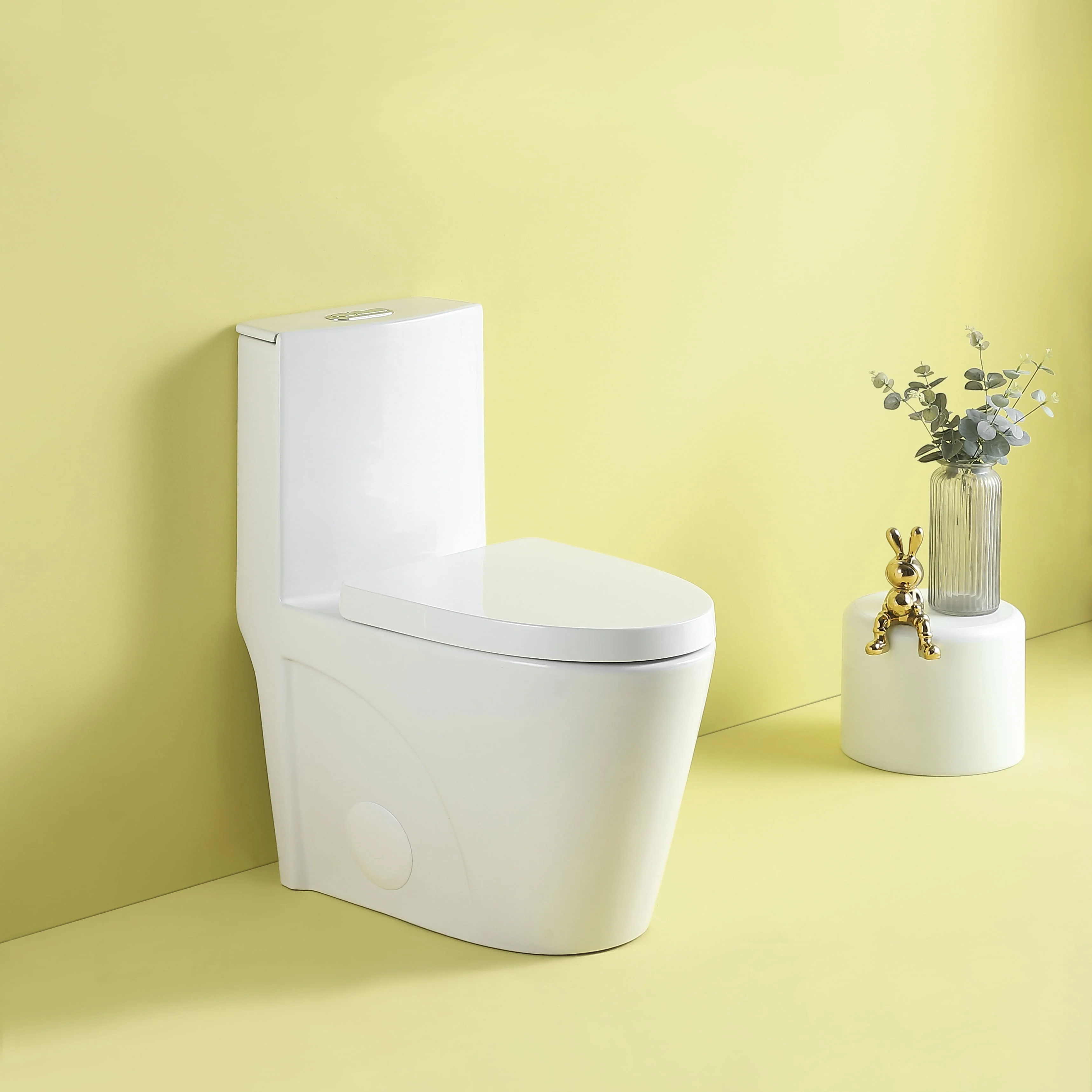 Miniyam 1.1/1.6 GPF Dual Flush Elongated Toilet with Soft-Close Seat, Black - Womvr