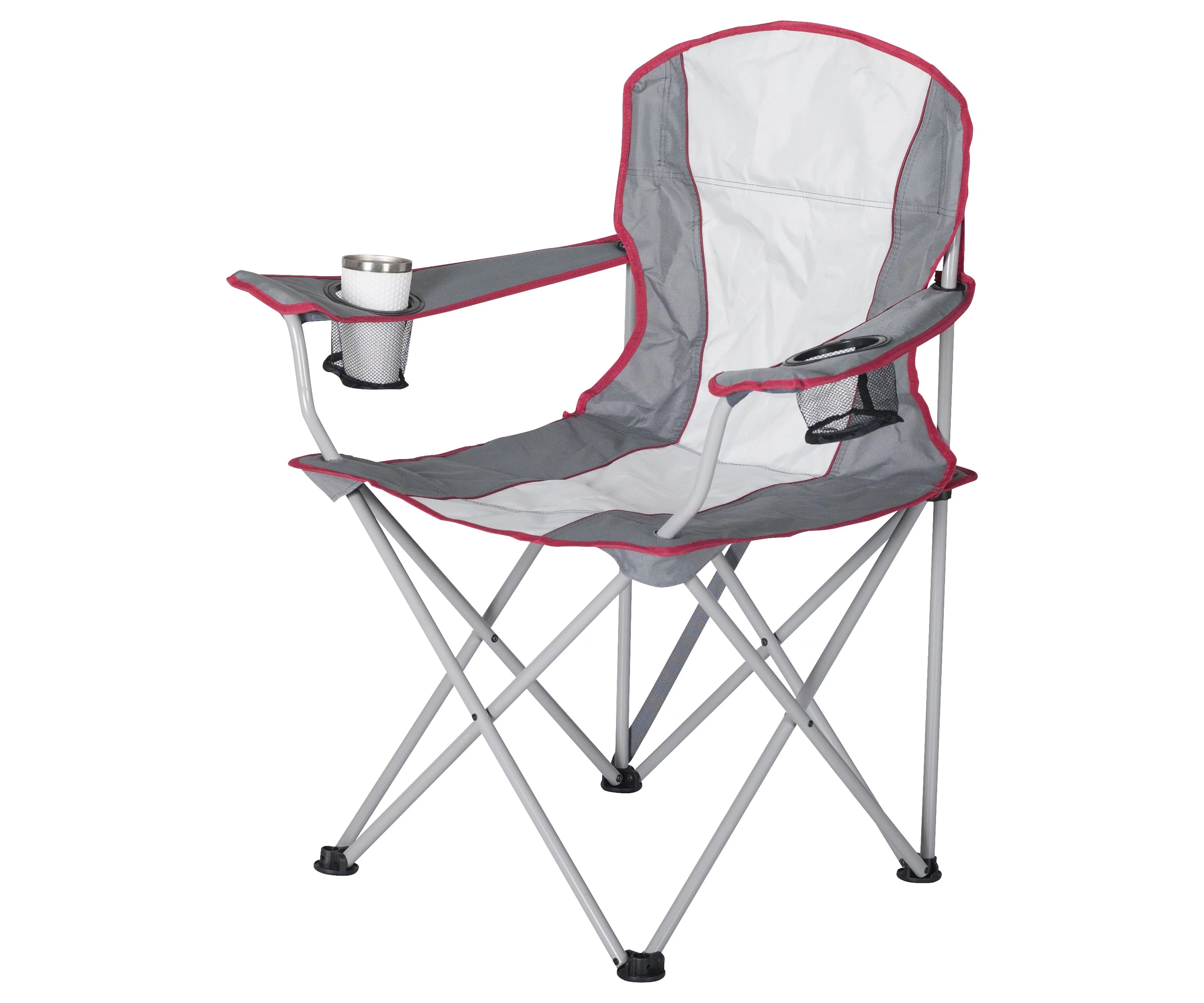 Ozark Trail, Adult Oversized Quad Chair, 9.2lbs, off White & Gray - Womvr