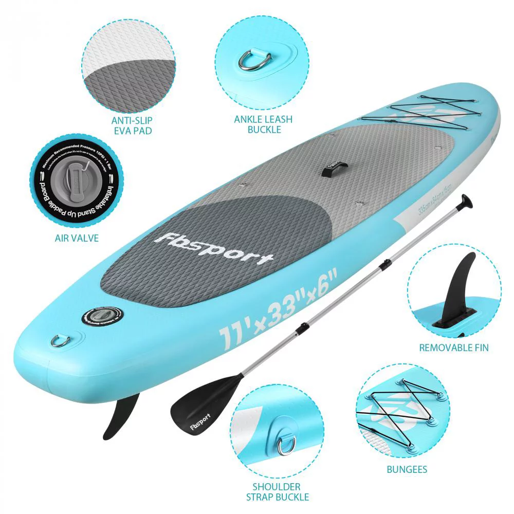 Fbsport Electric Inflatable Paddle Board, Stand UP Paddleboard 11' Length with Electric Pump SUP Accessories - Womvr