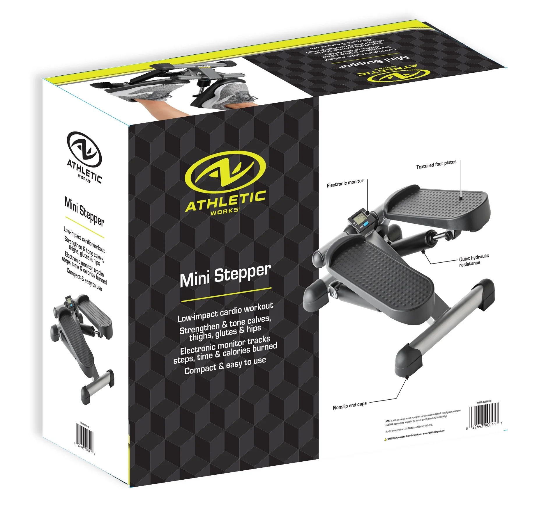 Athletic Works Mini Stepper Machine with Hydraulic Tension Resistance, Compact 14