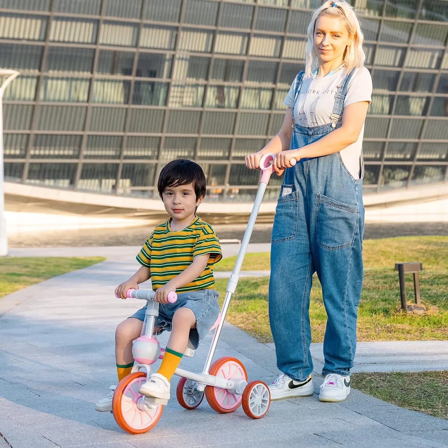 XJD 7 in 1 Toddler Bike for 1 Year to 4 Years Old Kids, Toddler Tricycle Kids Trikes Tricycle, Gift & Toys for Boy & Girl, Balance Training, Removable Pedals - Womvr