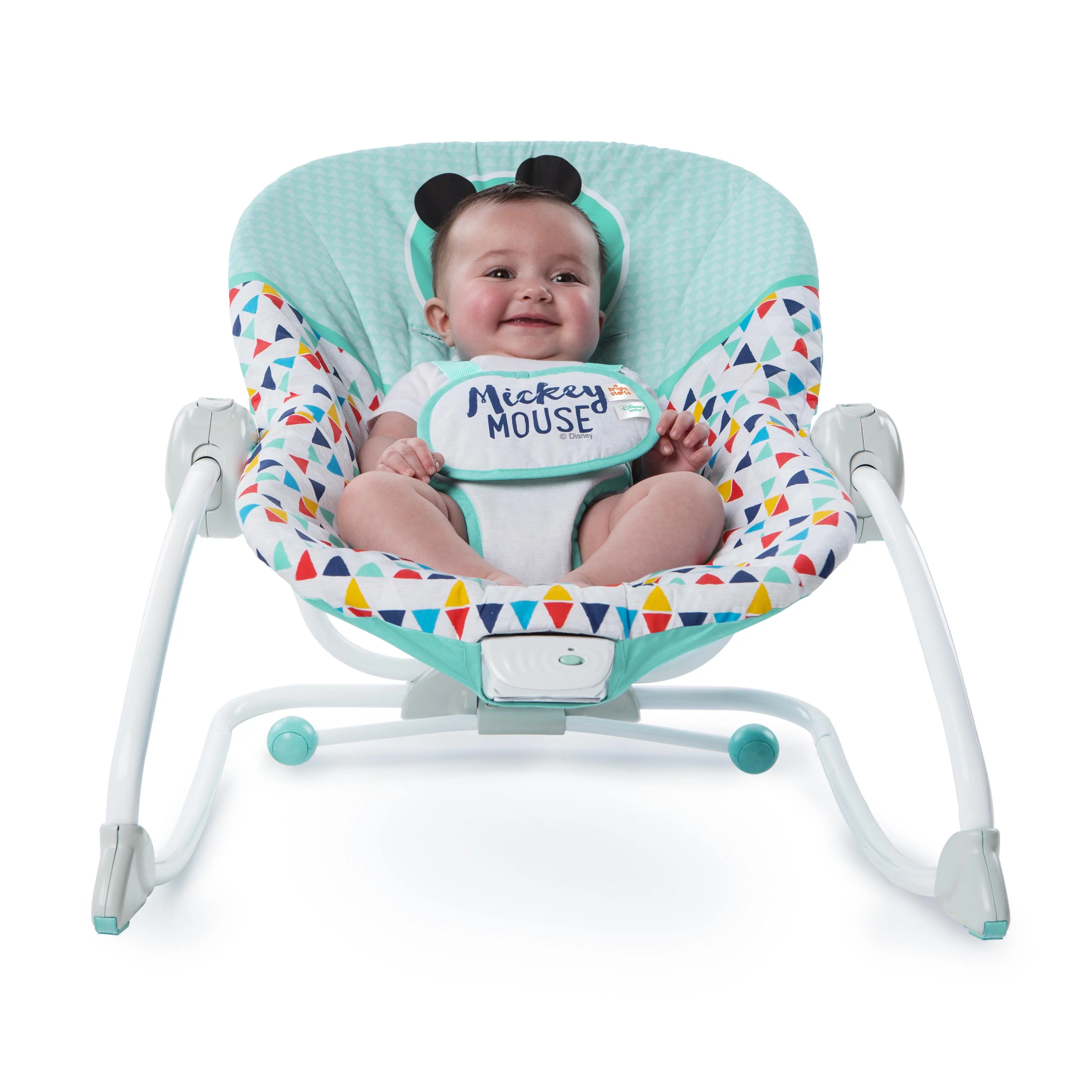 Disney Baby 2-in-1 Slip Resistant Vibrating Infant & Toddler Baby Rocker Chair, Mickey Mouse by Bright Starts - Womvr