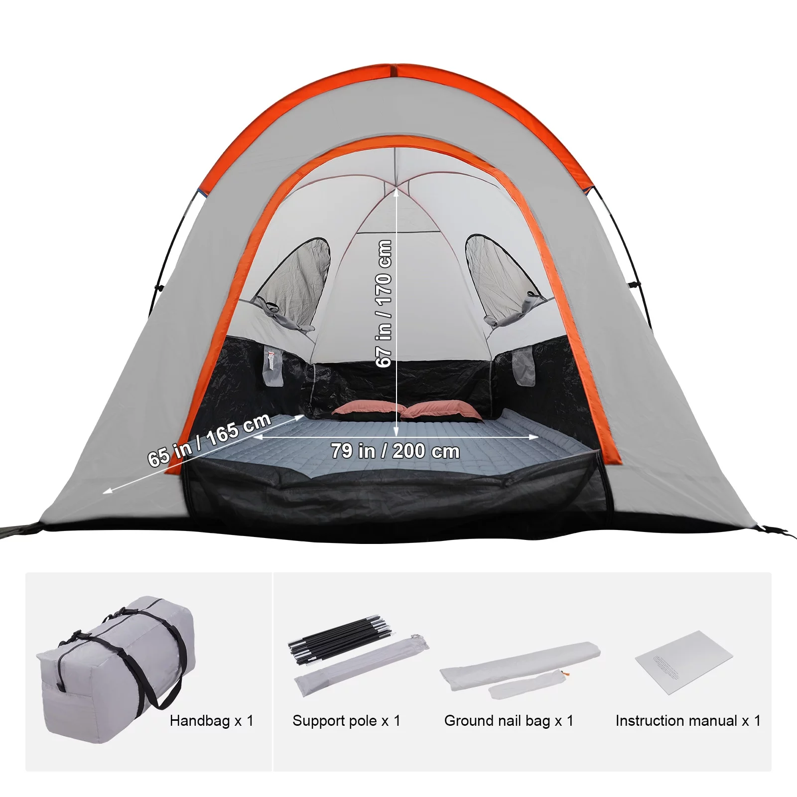 BENTISM Truck Tent 6.4'-6.7' Waterproof Spacious Pickup Truck Bed Tent with Rainfly Carry Bag for Camping Traveling Outdoor - Womvr