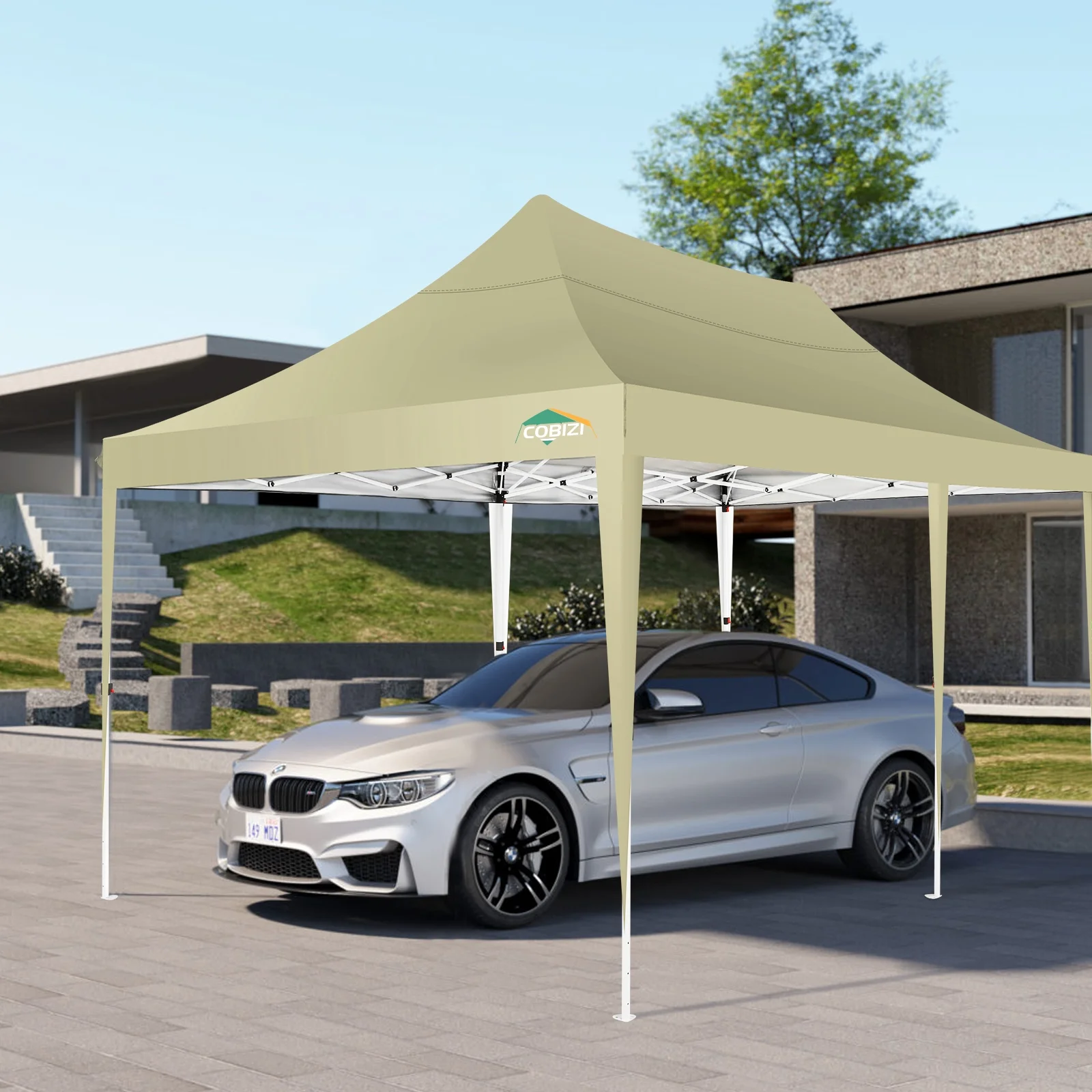 SANOPY 10' x 20' Outdoor Canopy Tent EZ Pop up Canopy Party Tent Outdoor Event Instant Tent Gazebo with 6 Removable Sidewalls & Carry Bag for Camping Wedding Picnic(Blue) - Womvr