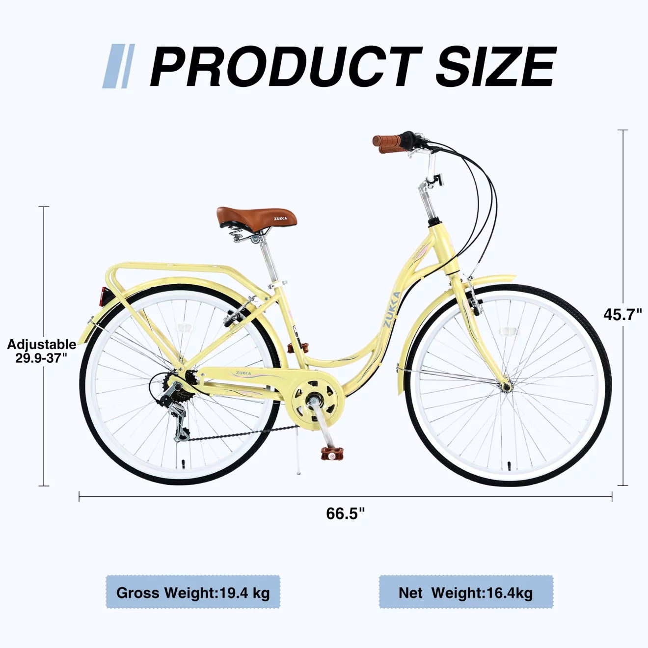 Womens Bike 26 inch Shimano 7 speed Beach Cruiser Bike for Ladies Commuter Bike City Bike, 85% Assembled, Yellow - Womvr