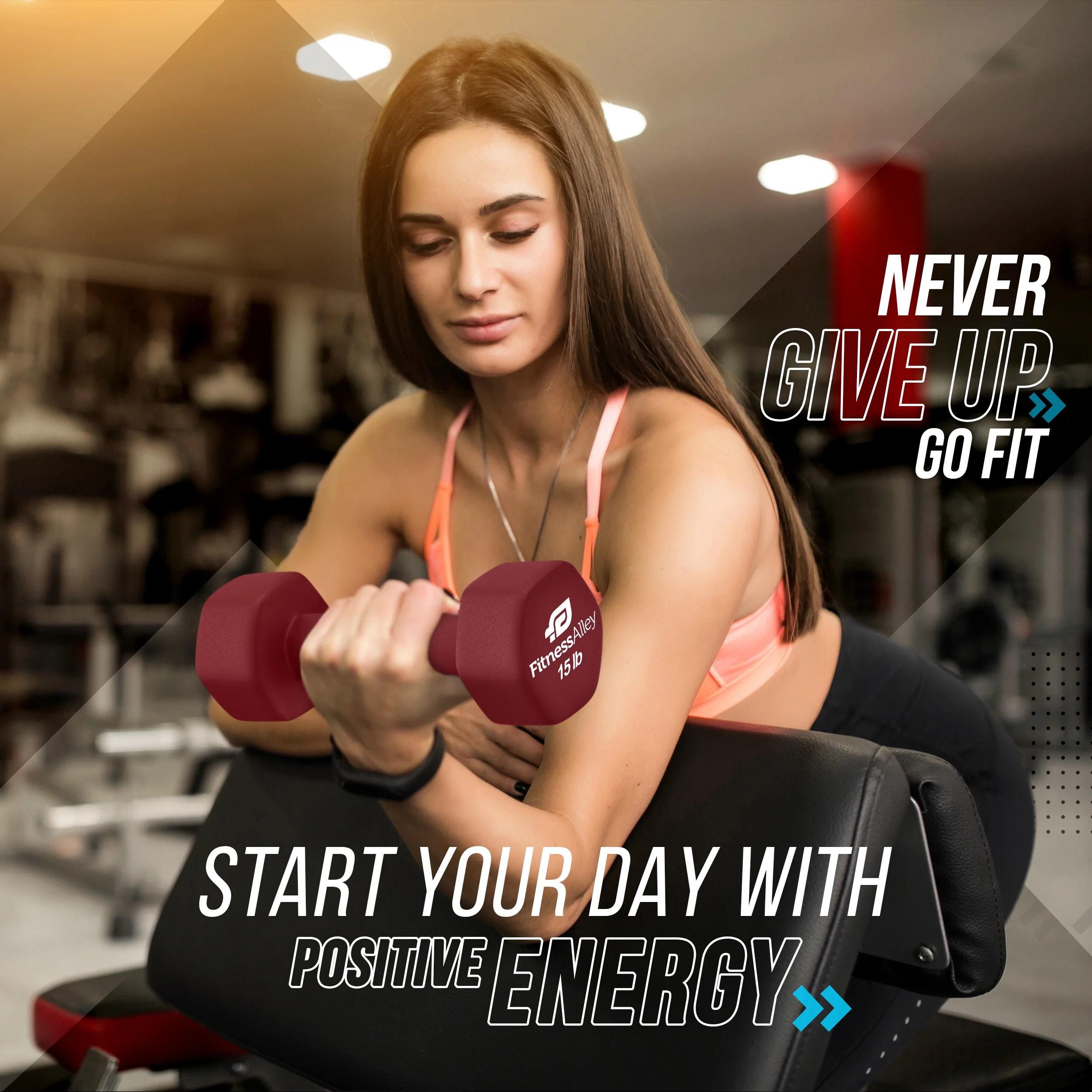 Fitness Alley Neoprene Coated Workout Dumbbells set of 2 �C Anti Roll, Non Slip with Smooth Grip Fitness & Exercise Dumbbells �C Hexagon Shaped Hand Weights (17.5 Pounds) - Womvr