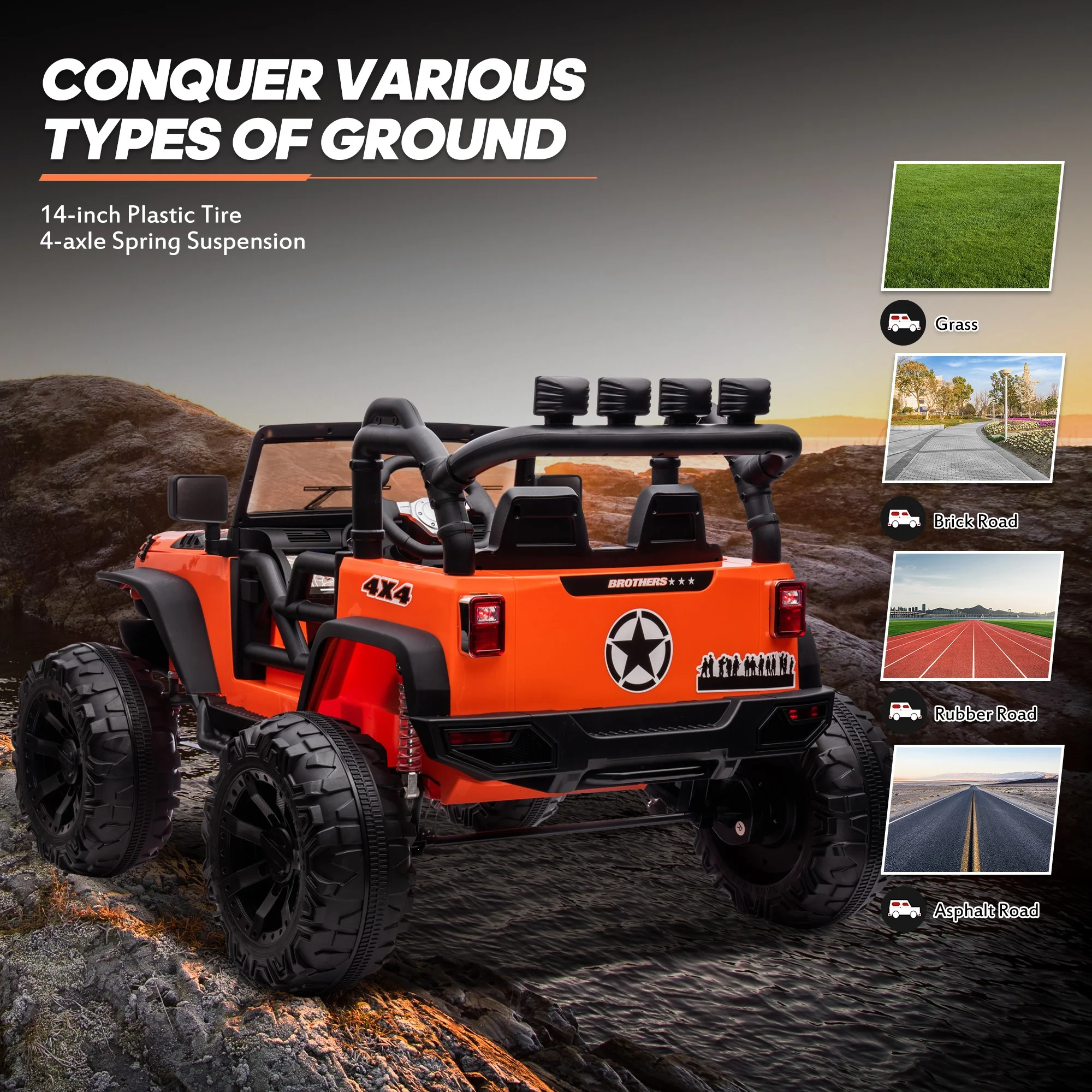 Outfunny 24V Kids Ride on Truck, 2-Seater Powered Ride on Toy Car with Remote - Womvr