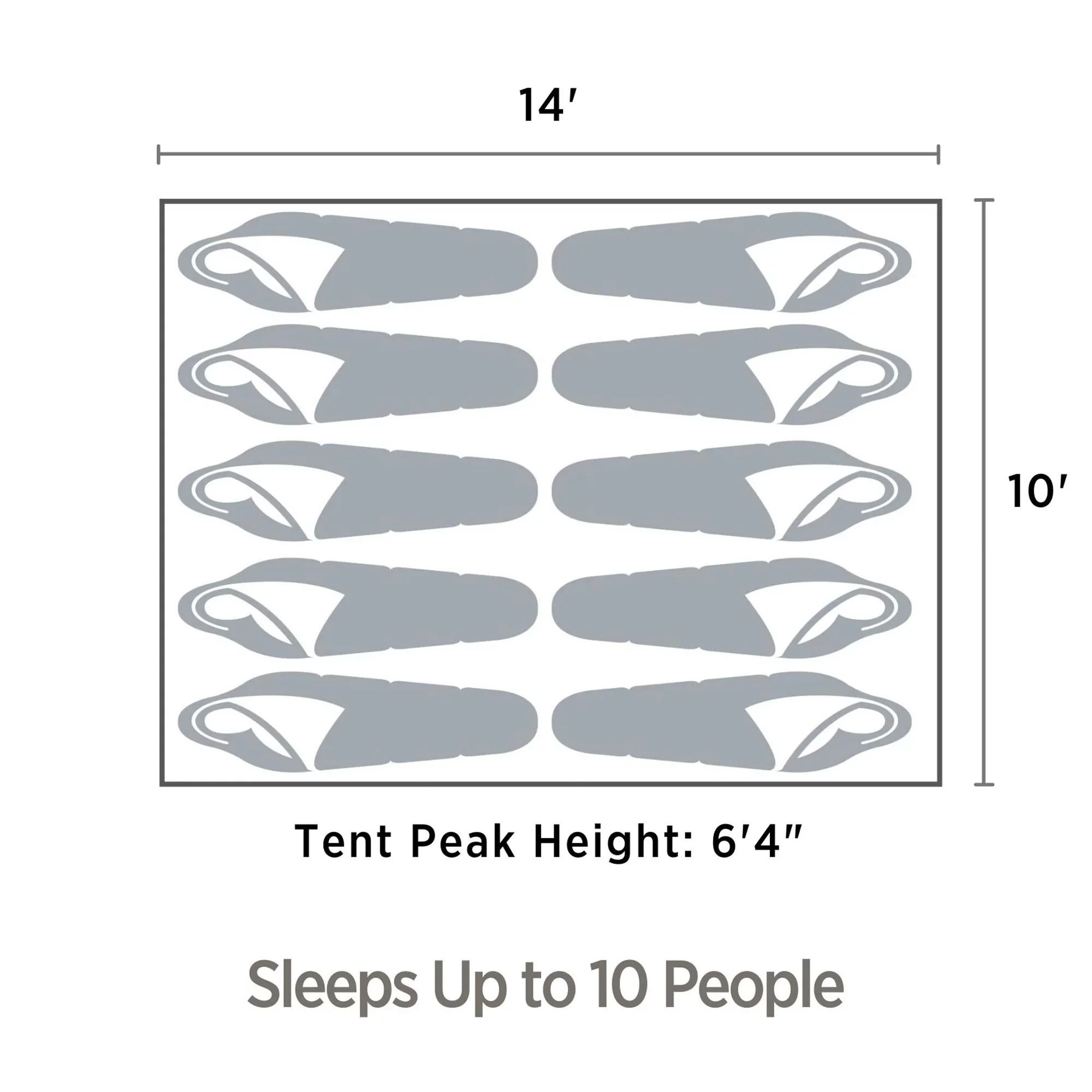 Outbound QuickCamp 6 Person Cabin Tent with Rainfly and Carry Bag, Blue - Womvr