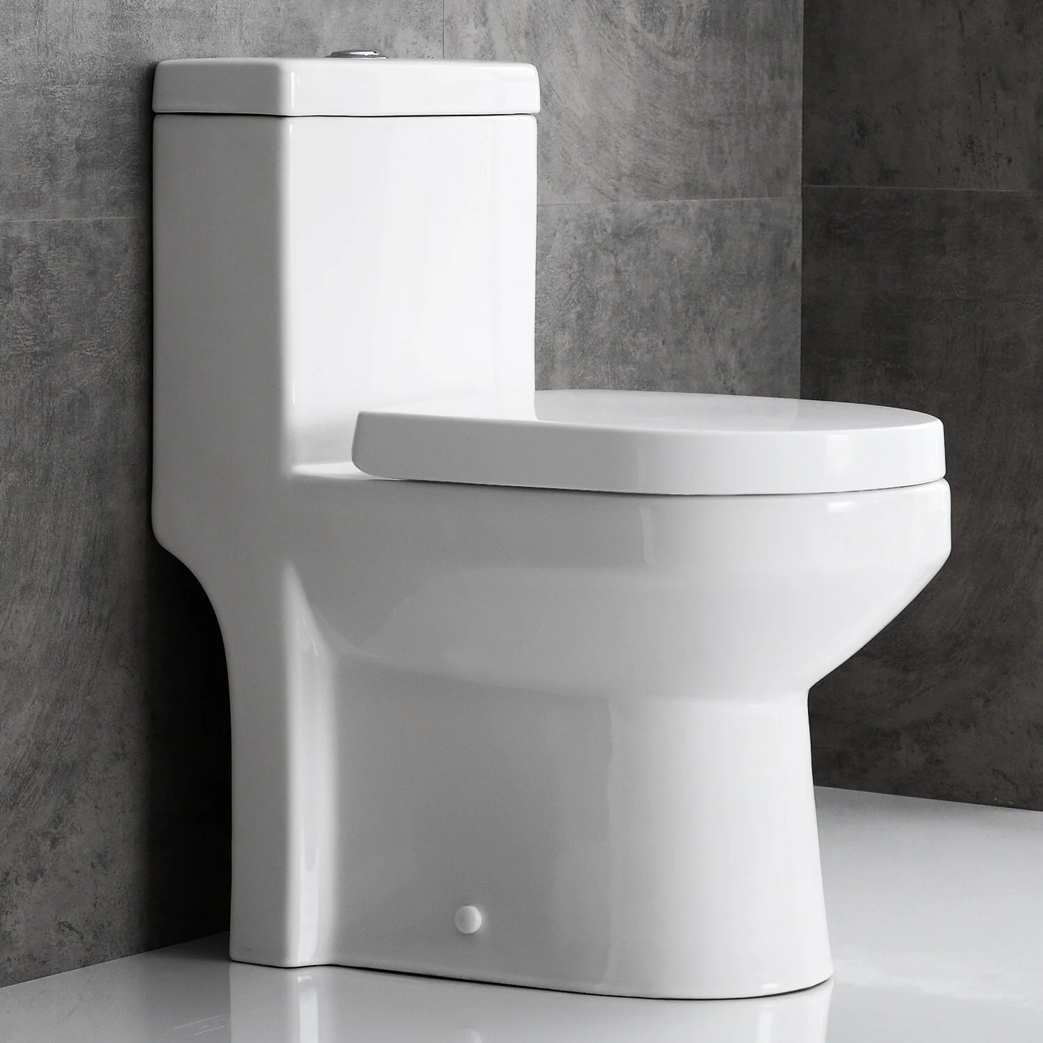 HOROW Upgraded One-Piece 0.8/1.28+ Dual Flush Ultra Ceramic Modern Compact Small Toilets with Elegant Side Holes for Bathrooms - Womvr