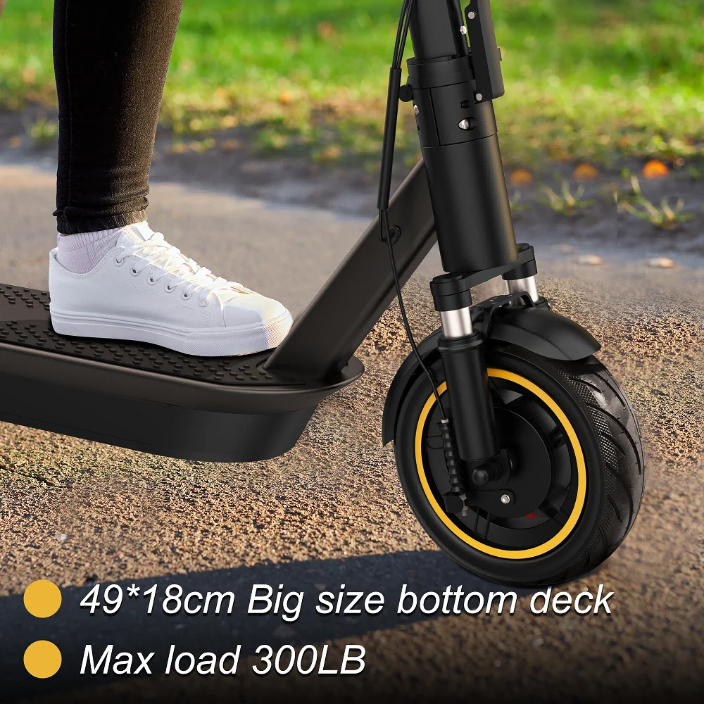 AOVOPRO Esmax 500W 10' Foldable Electric Scooter for Adults with Air Tire and Dual Shock Absorption, Dual Braking - Womvr