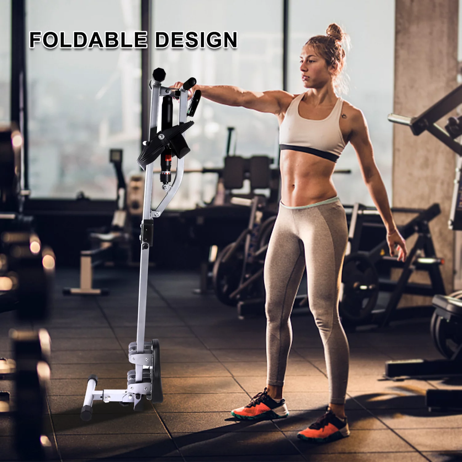 Fitness Rowing Machine Rower Ergometer, with 12 Levels of Adjustable Resistance, Digital Monitor - Womvr