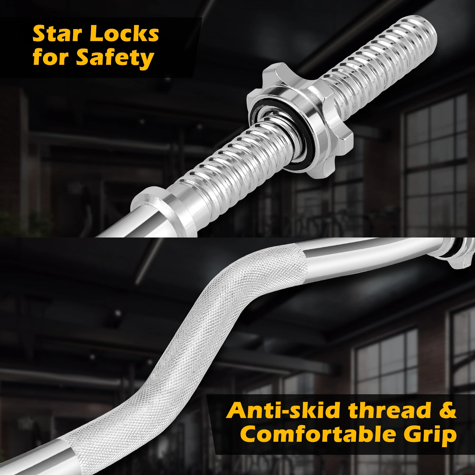 FIXTECH 66LB 2 in 1 Olympic Adjustable Weight Set with Curl bar Used As Barbell for Family fitness, Black - Womvr