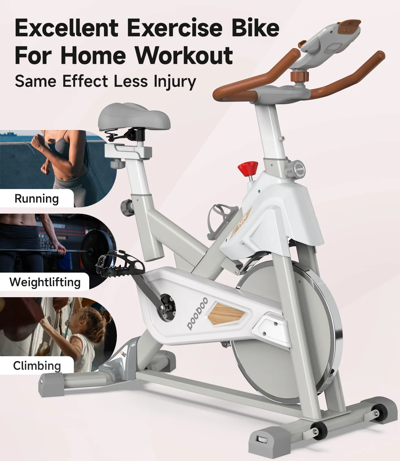 Pooboo Professional Bluetooth Magnetic Exercise Bikes Belt Driven Indoor Cycling Bike with Heavy-duty Flywheel - Womvr