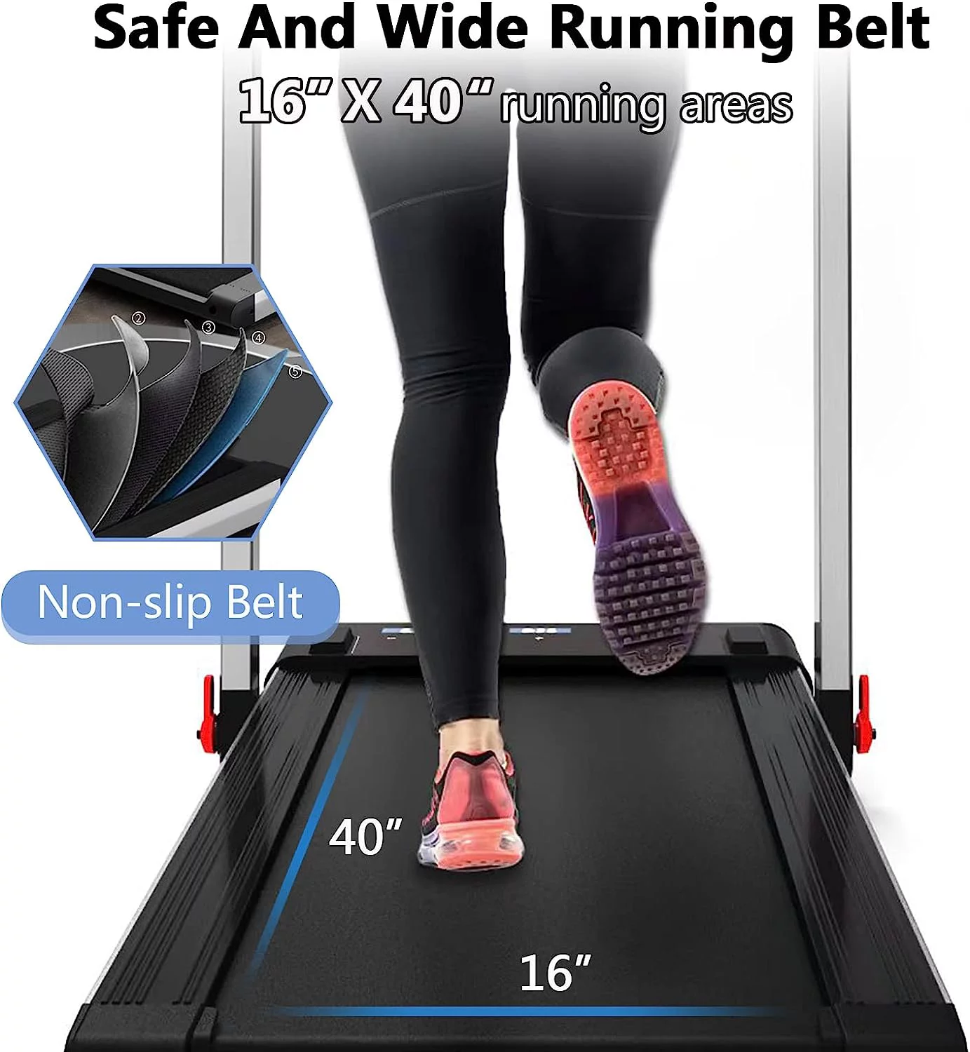 Under Desk Treadmill 2 in 1 Folding Portable Treadmill, Walking Treadmill 2.25HP, Under Desk Electric Treadmill with Remote APP Control LED Display Phone Holder No Needed Assembly for Home & Gym - Womvr