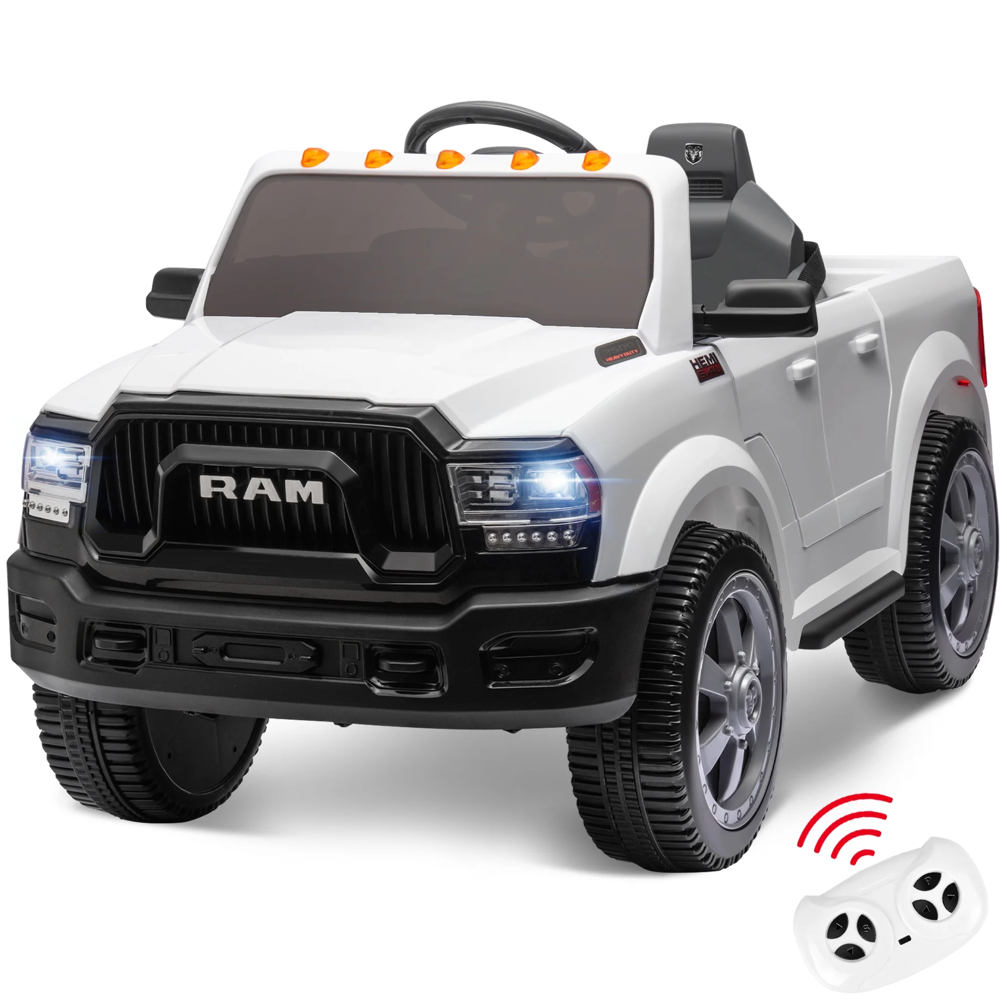 Dodge Ram Ride On Car for Kids, 12V Powered Ride On Truck Cars with Parents Remote Control,Dodge Electric Ride On Car for Boys Girls 3-5, Red - Womvr