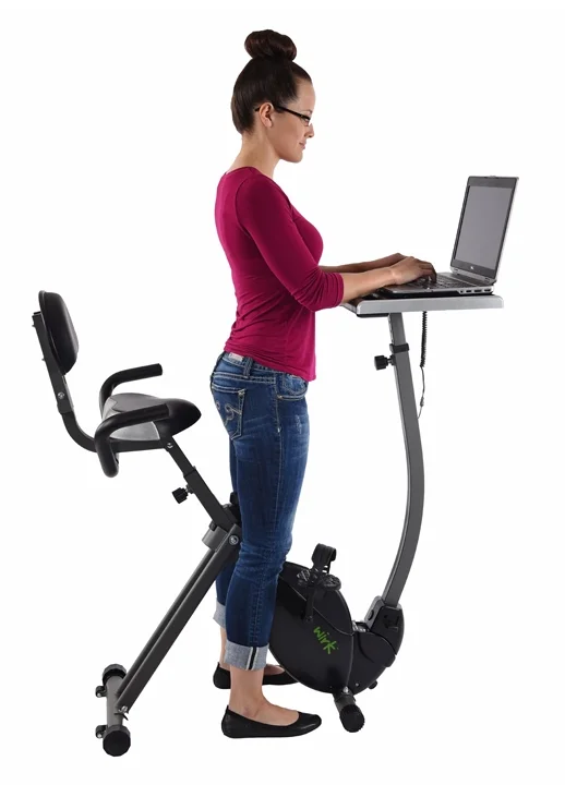 Stamina WIRK Upright Exercise Bike Workstation and Standing Desk, 300 lb. Weight Capacity - Womvr