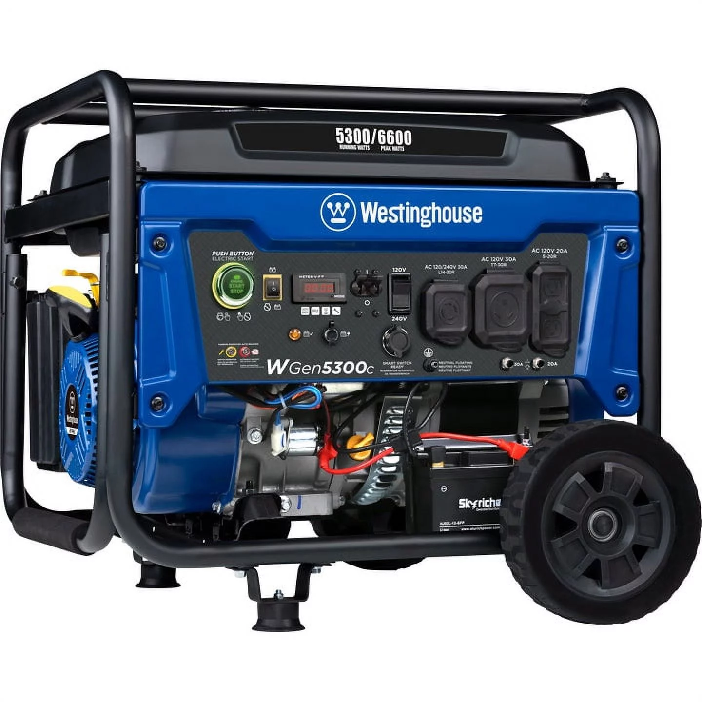 Westinghouse 6600 Peak Watt Home Backup, Gas Powered Portable Generator, Remote Electric Start, CO Sensor - Womvr