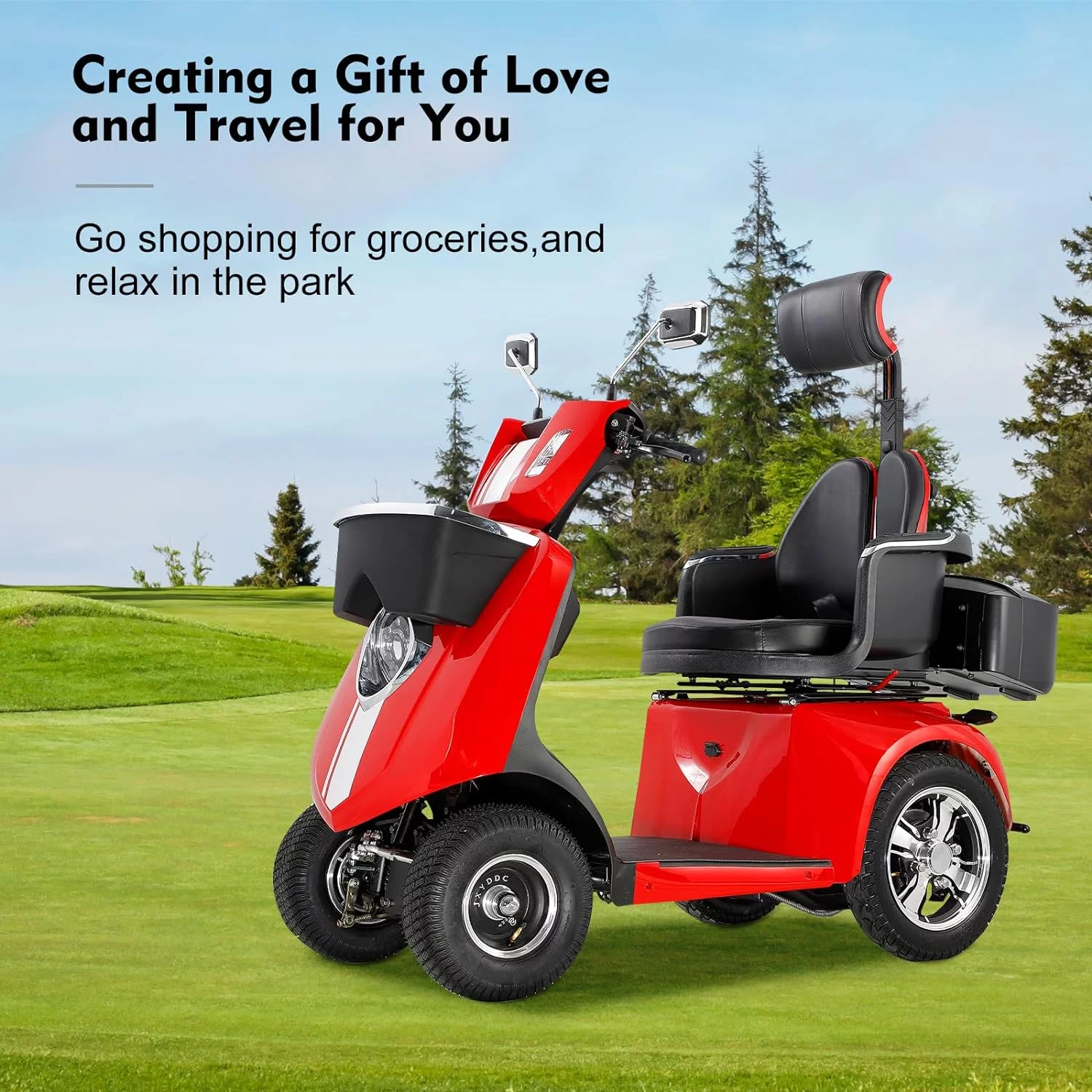 Heavy duty 4 wheel adult mobility Scooter Senior Medical Electric Mobility Scooter 800W Mobility scooter 500 lb capacity. - Womvr