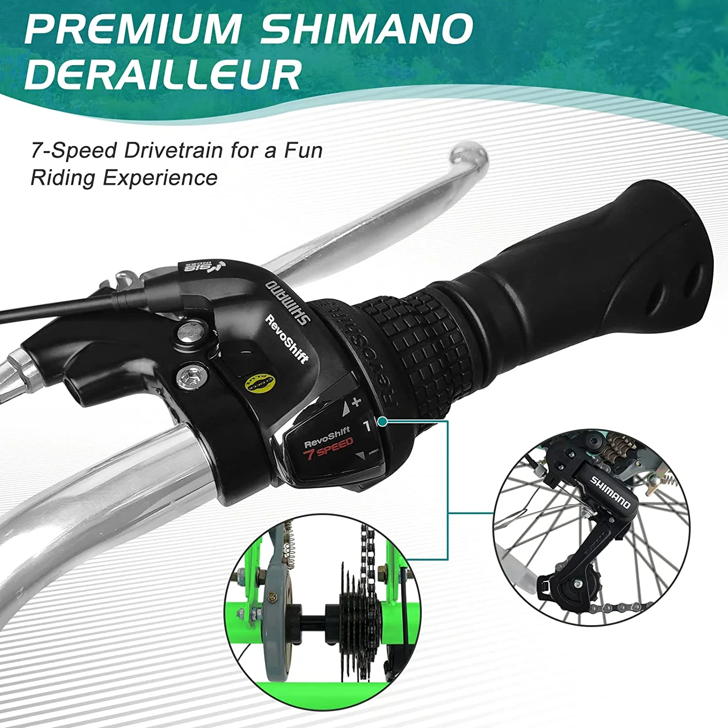 Docred Adult Tricycle 7 Speed 24 Inch Three Wheel Bike Cruiser Trike for Men/Women/Seniors - Womvr