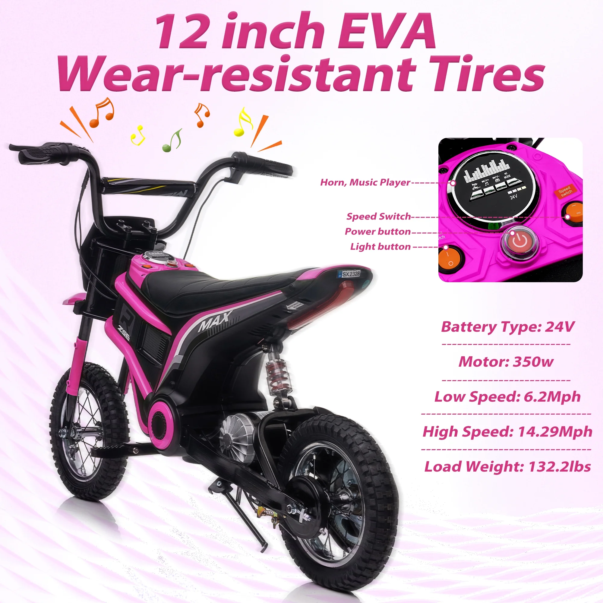 iYofe 24V Dirt Bike for Kids Ride on Motorcycle Powered Electric Motorcycle for Age 13+, Ride on Toy for Boys and Girls, Dual Suspension, Blue - Womvr