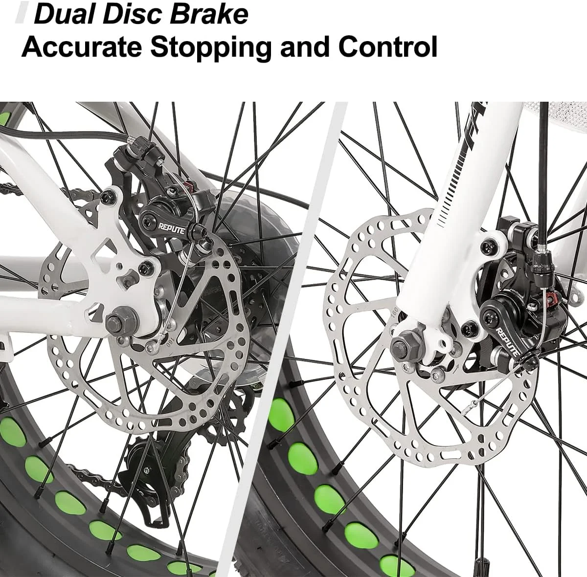 Hiland Kids Fat Tire Bike, Shimano 7-Speed, Dual-Disc Brakes, 20 inch Kids Trail Mountain Bike for Boys Girls, Silver - Womvr