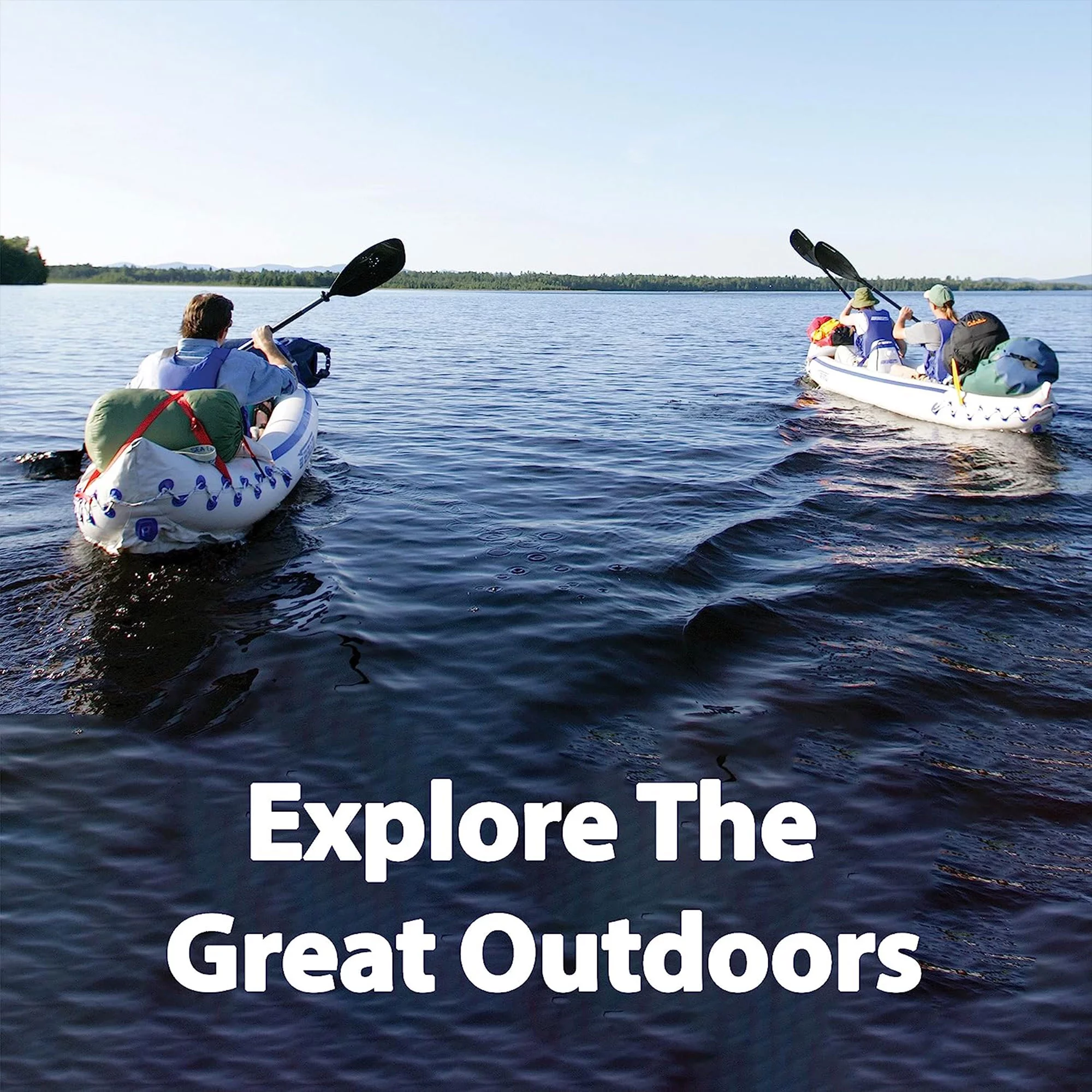 SEA EAGLE 370 Professional 3 Person Inflatable Sport Kayak Canoe w/ Paddles - Pro Package - Womvr