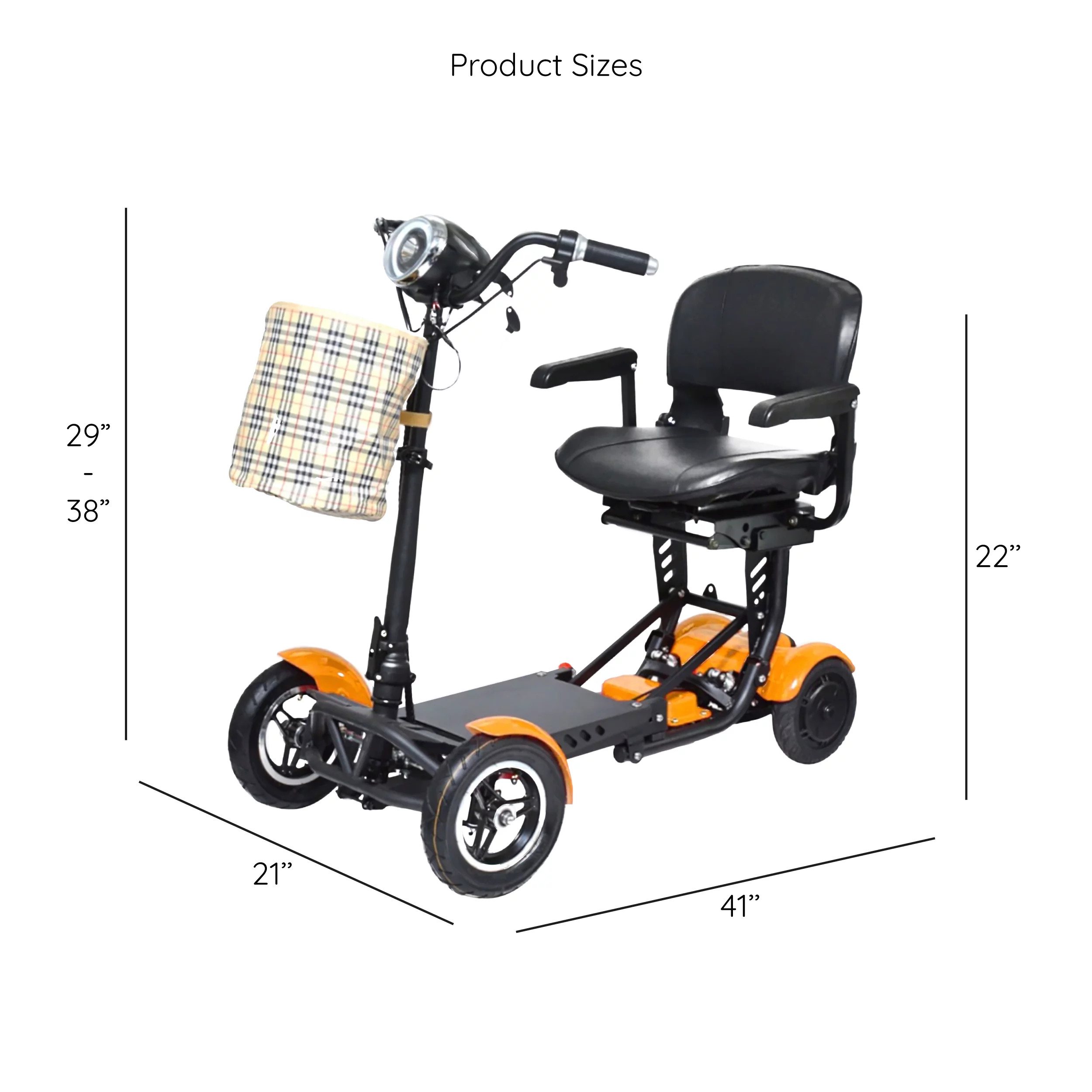 Compact Electric Scooter for Adults and Seniors, Adjustable Seat Padded Armrests - Womvr