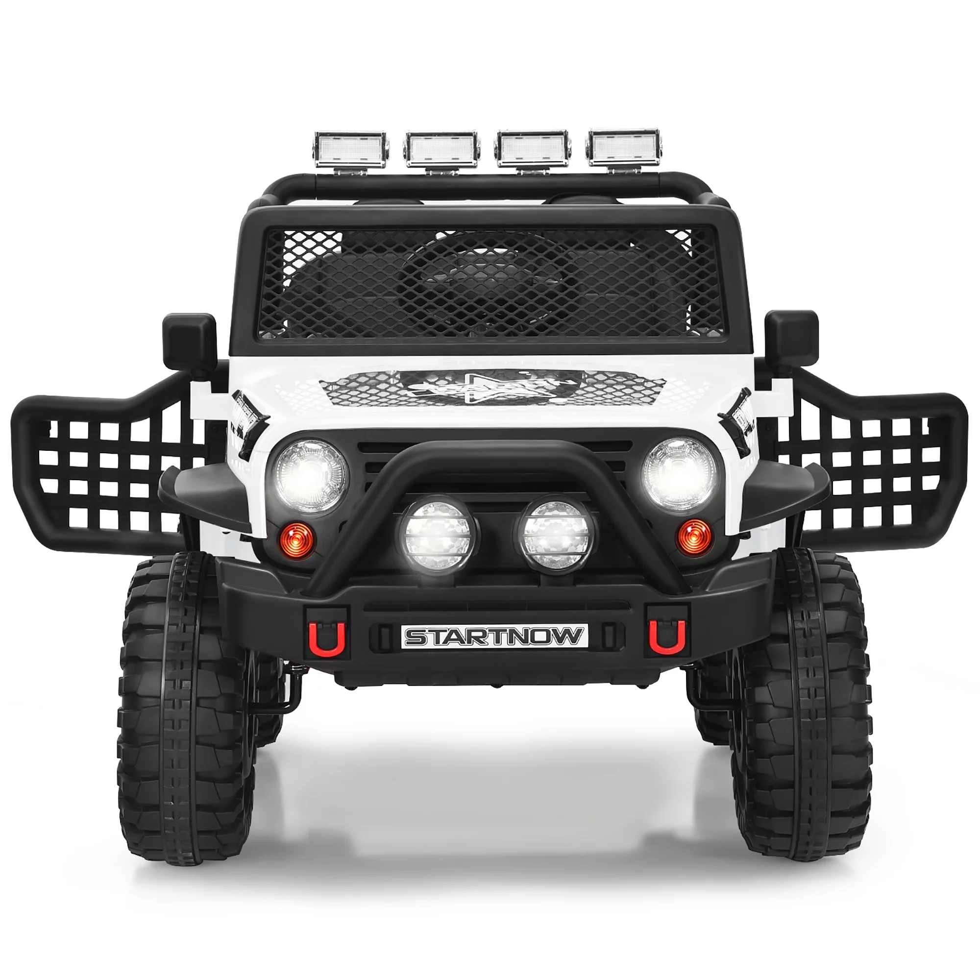 Costway 12V Kids Ride On Truck Remote Control Electric Car with Lights&Music Red - Womvr
