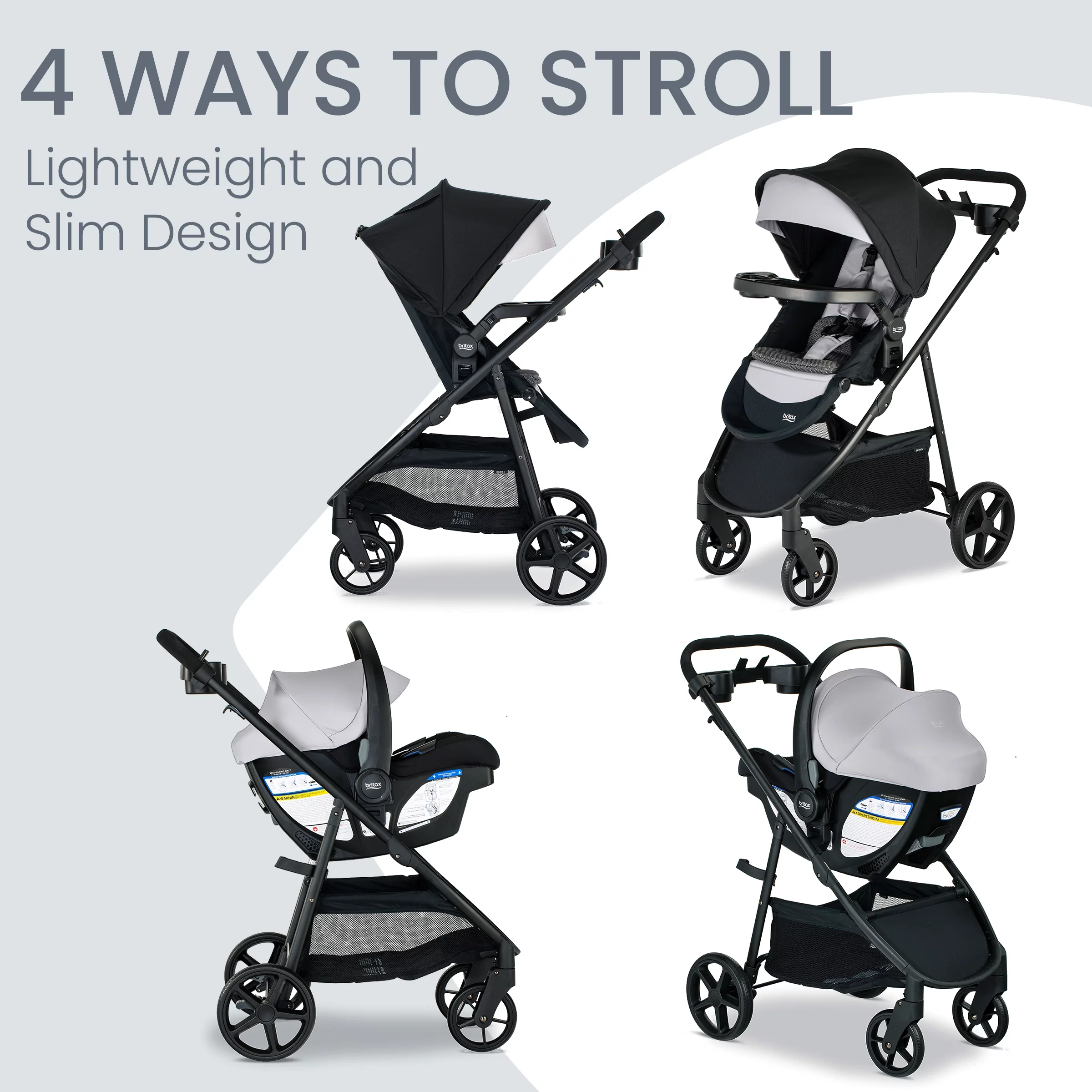 Britax Willow Brook S+ Baby Travel System, Infant Car Seat and Stroller Combo, Graphite Onyx - Womvr