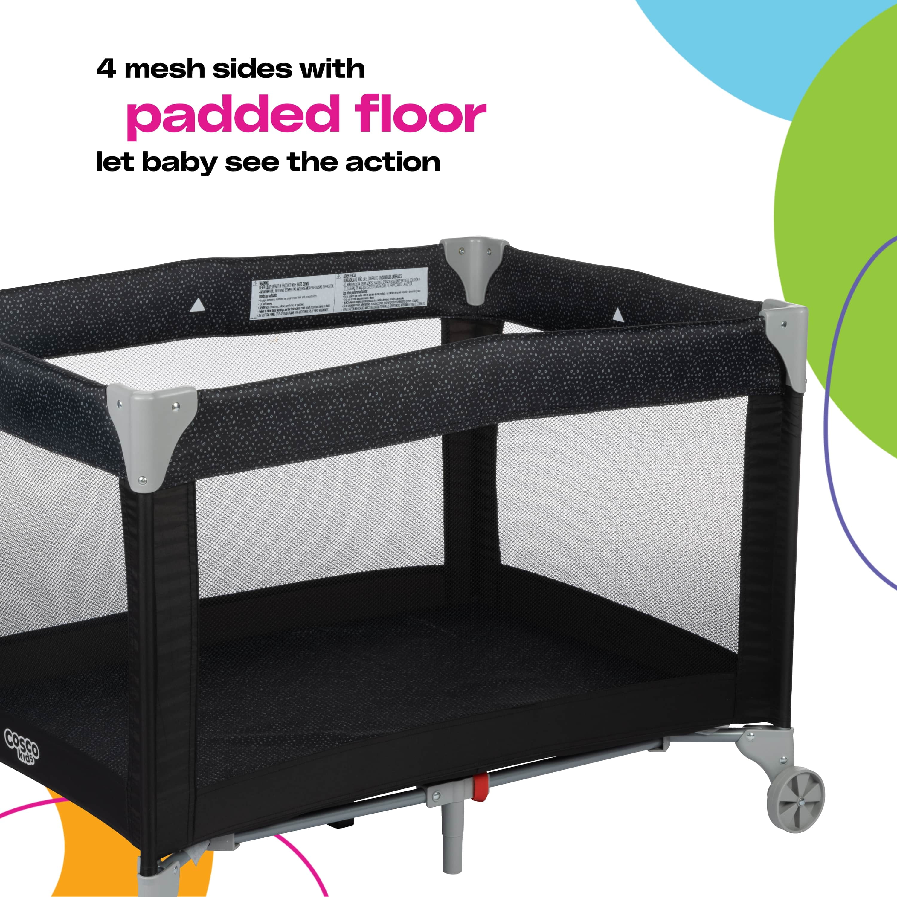Cosco Kids Funsport Portable Compact Baby Play Yard, Zuri - Womvr