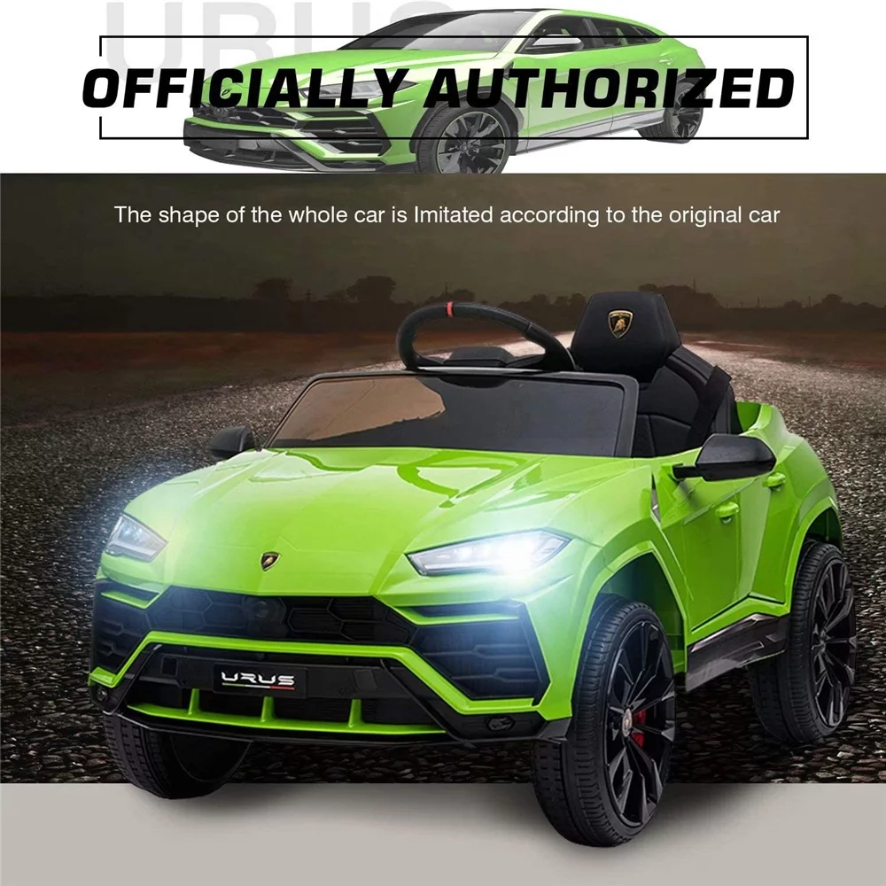 Lamborghini Urus 12V Electric Powered Ride on Car Toys for Girls Boys, Black Kids Electric Vehicles Ride on Toys with Remote Control, Foot Pedal, MP3 Player and LED Headlights, CL61 - Womvr
