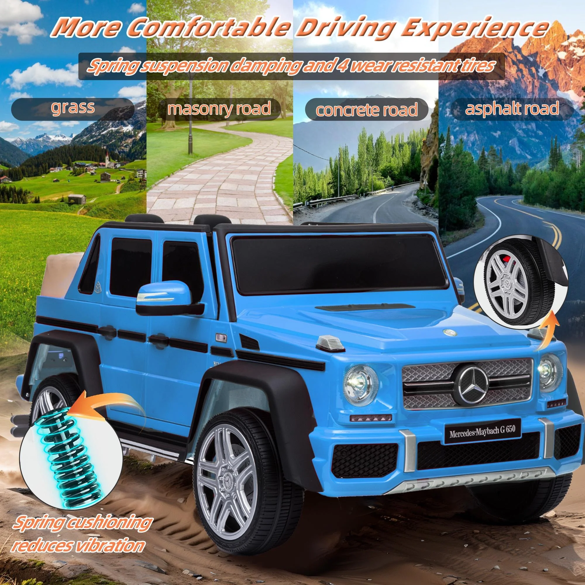 24V Ride on Car with Remote Control for Kids Mercedes Benz Ride on Car Toy for Boys and Girls 3-6 Years Old, Electric Vehicle, Bluetooth, LED Light, White - Womvr