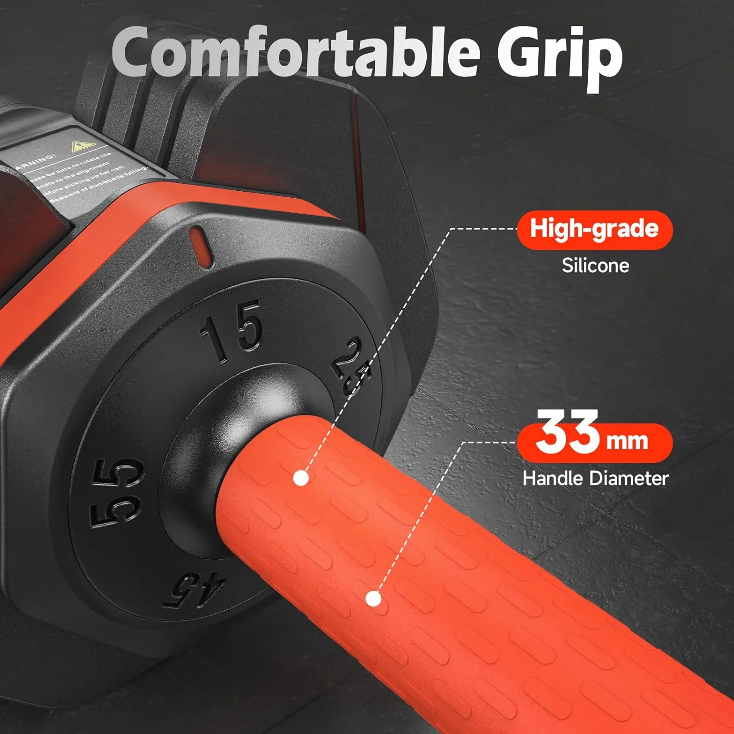 UPGO 55LB Adjustable Dumbbells Single,15LB to 55LB Hex Adjustable Dumbbells of 2 Anti-Slip Handle, Suitable for Home Gym Exercise Equipment - Womvr