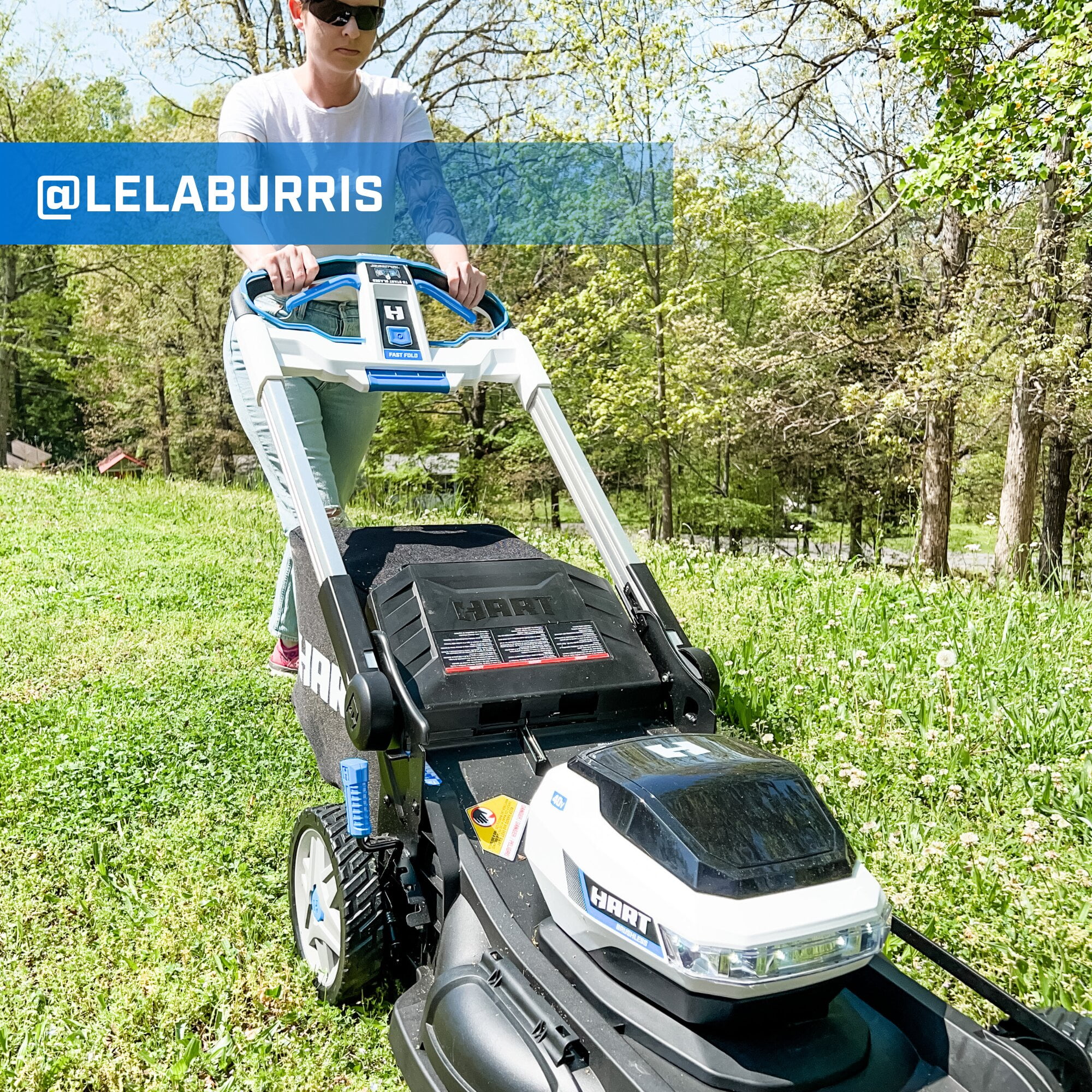 HART 40-Volt 21-inch Supercharge 3-in-1 Self-Propelled Mower Kit, (2) 6.0Ah Lithium-Ion Batteries - Womvr