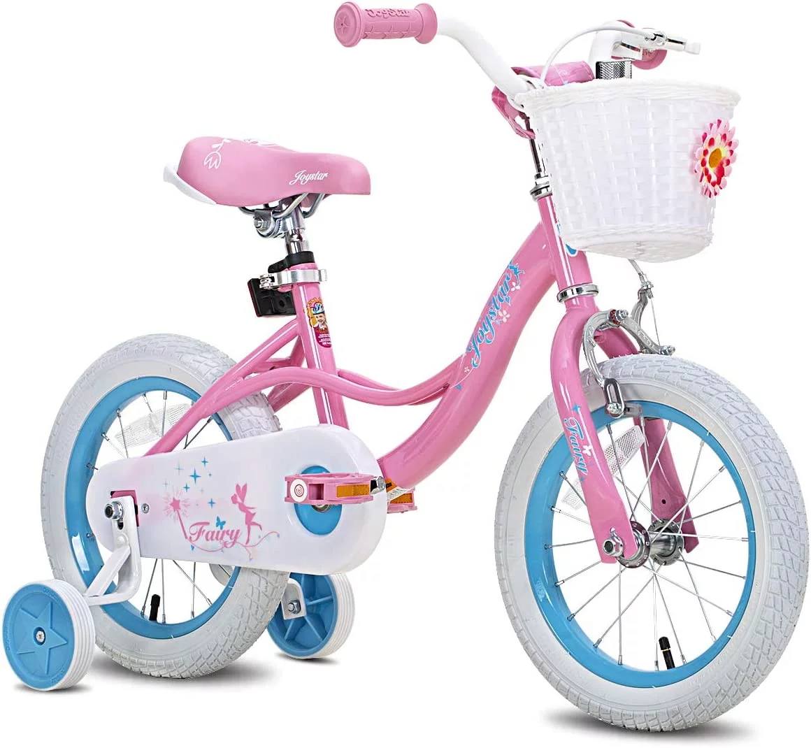 JOYSTAR Fairy Girls Bike for Toddlers and Kids Ages 5-9 Years Old Kids, 18 inch Wheels .Training Wheels Included,Pink - Womvr