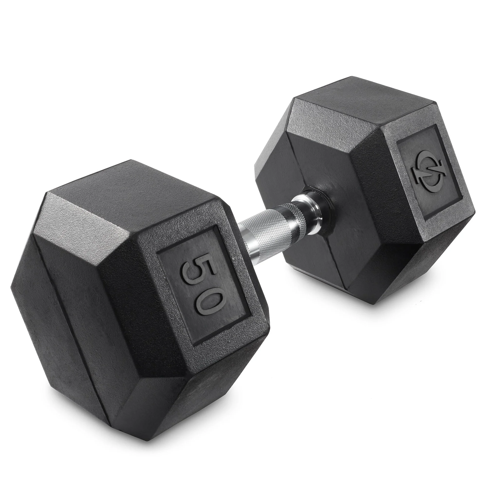 Philosophy Gym Rubber Coated Hex Dumbbell Hand Weight, 45 lbs - Womvr